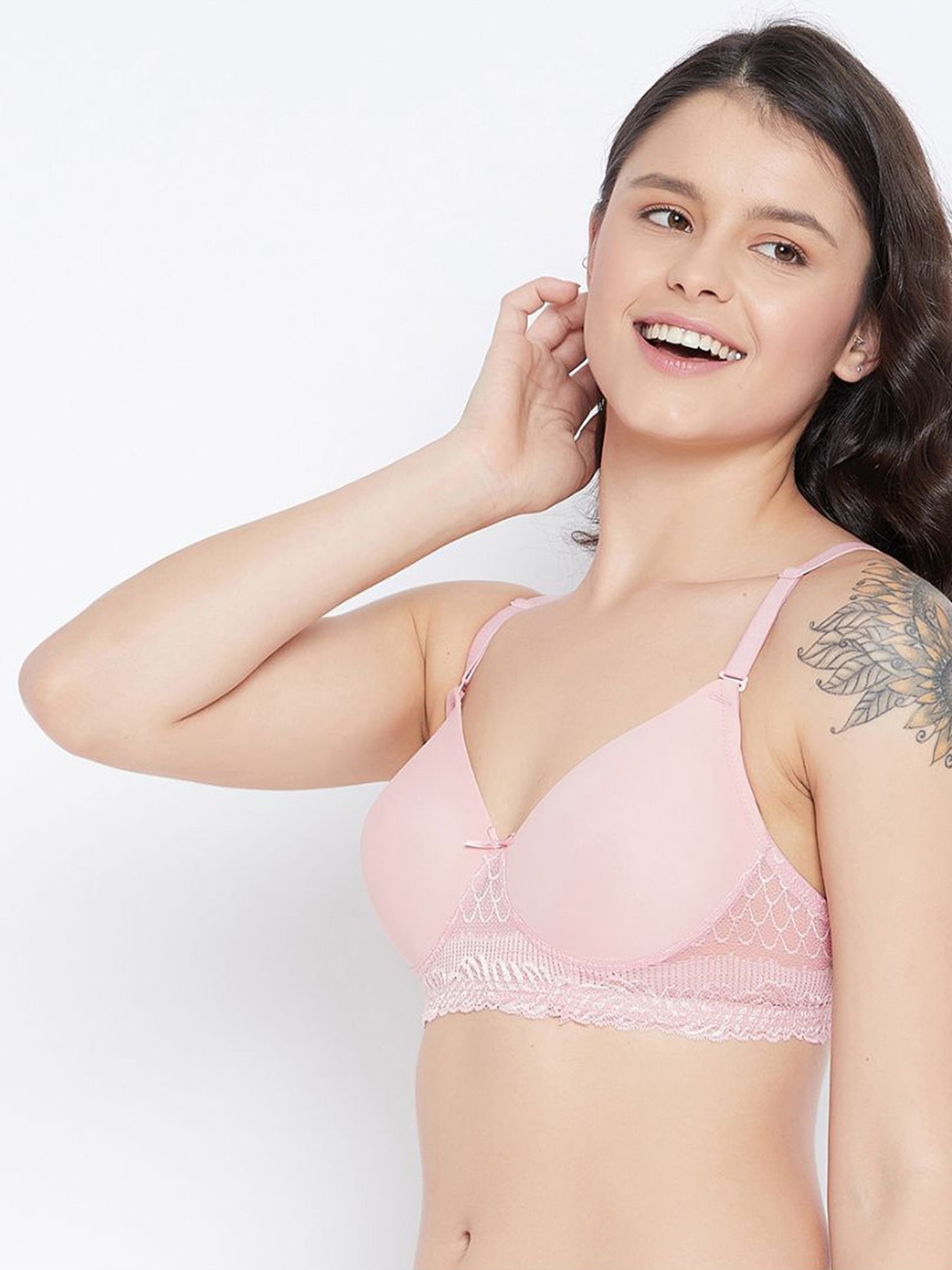 Buy Clovia Pink Non Wired Padded T-Shirt Bra for Women Online @ Tata CLiQ