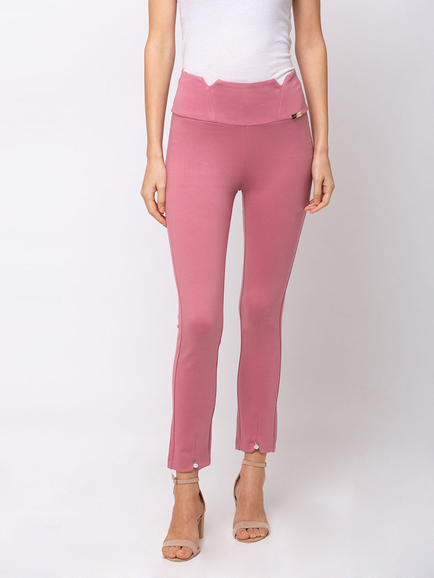 Buy Sheczzar Pink Slim Fit Treggings for Women Online @ Tata CLiQ
