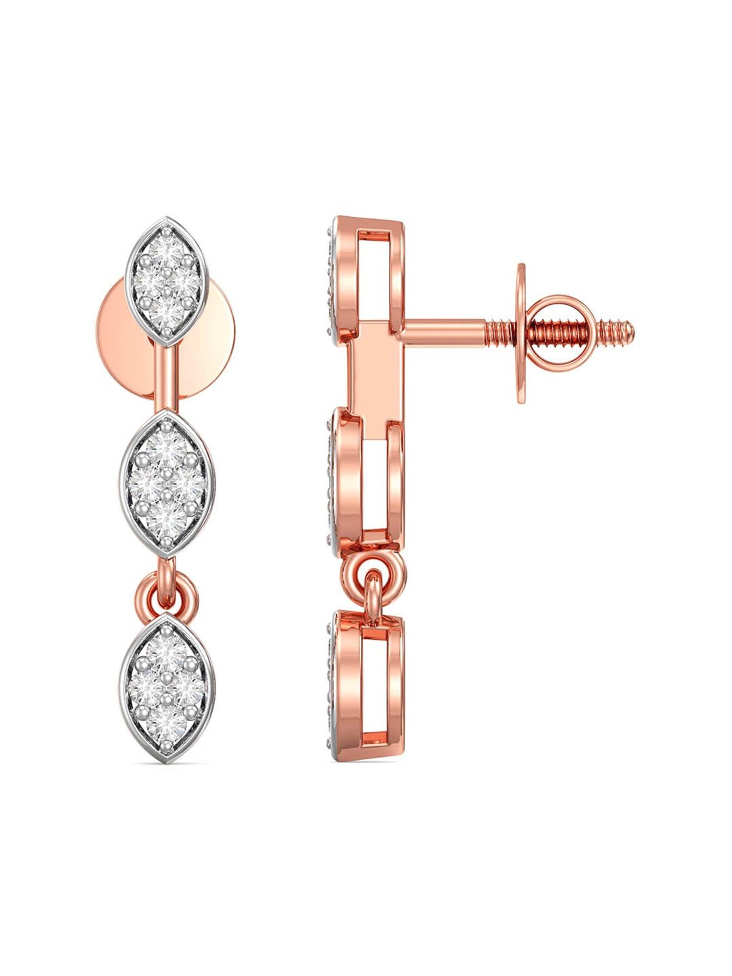 Clea five diamond earrings in rose gold | De Beers UK