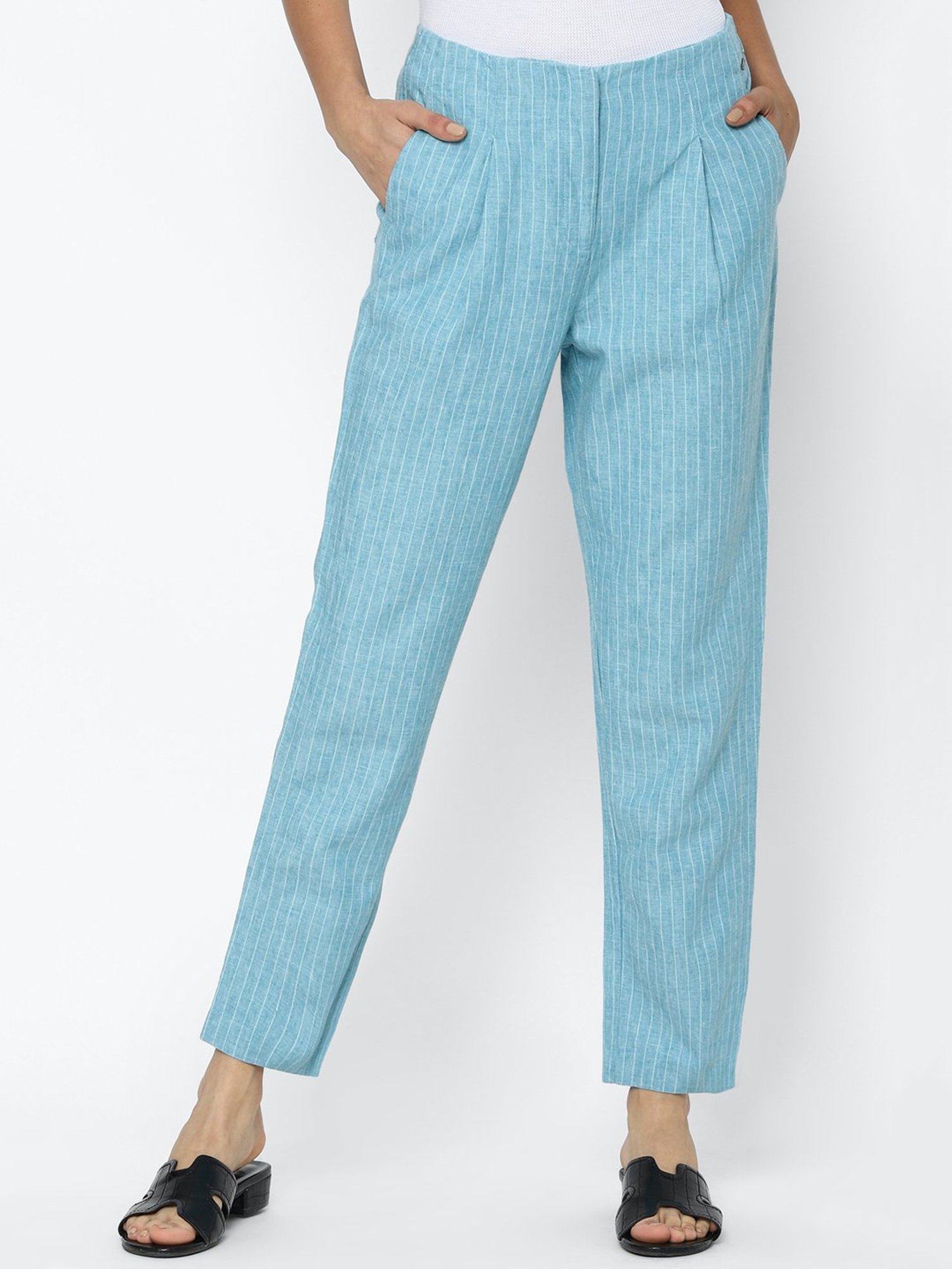 Buy Allen Solly Linen Trousers Online In India