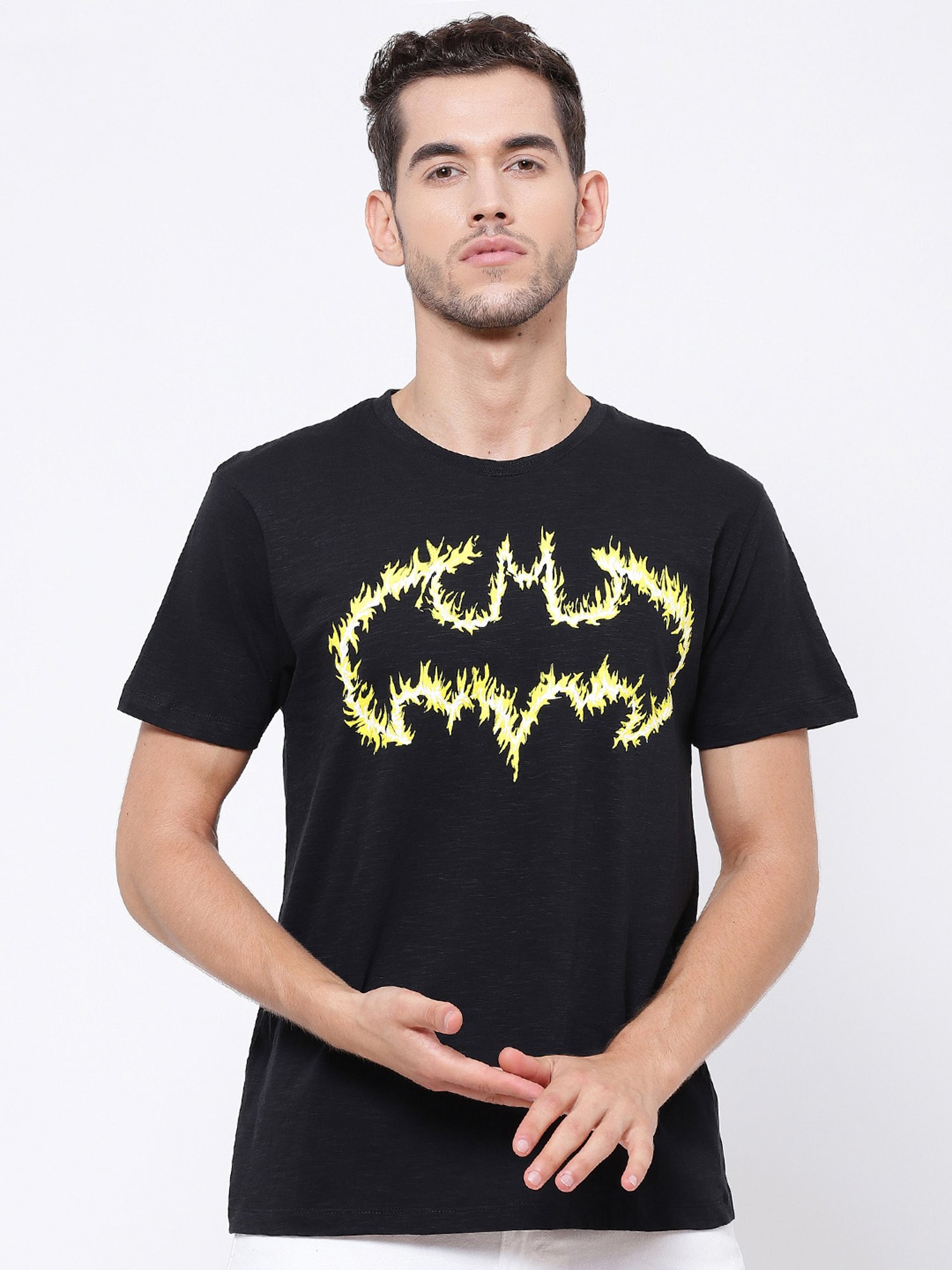 Buy The Souled Store Grey Batman Bat Signal Print Oversized T-Shirt for  Men's Online @ Tata CLiQ