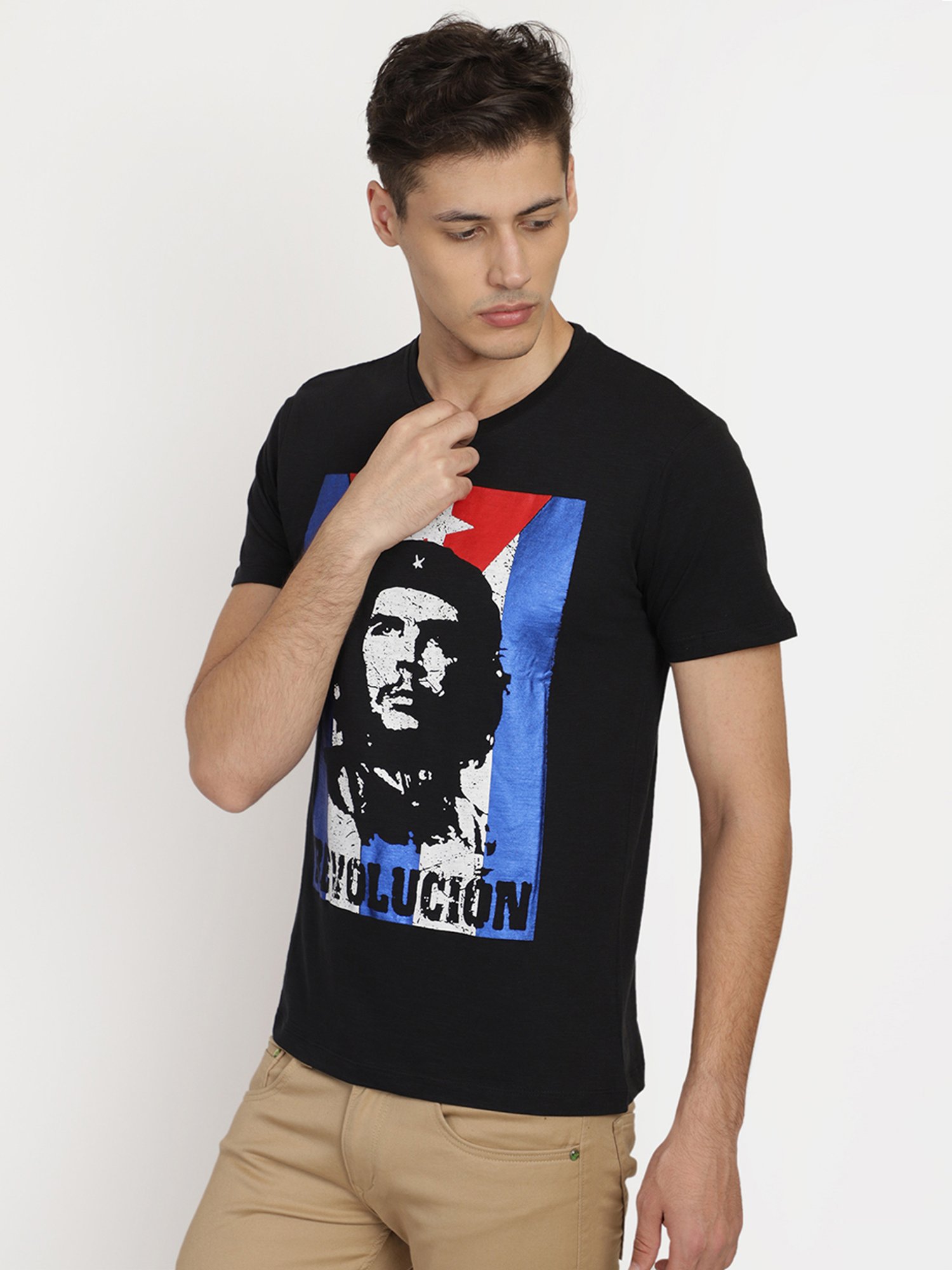 Buy Free Authority Black Printed Che Guevara T-Shirt for Online @ Tata