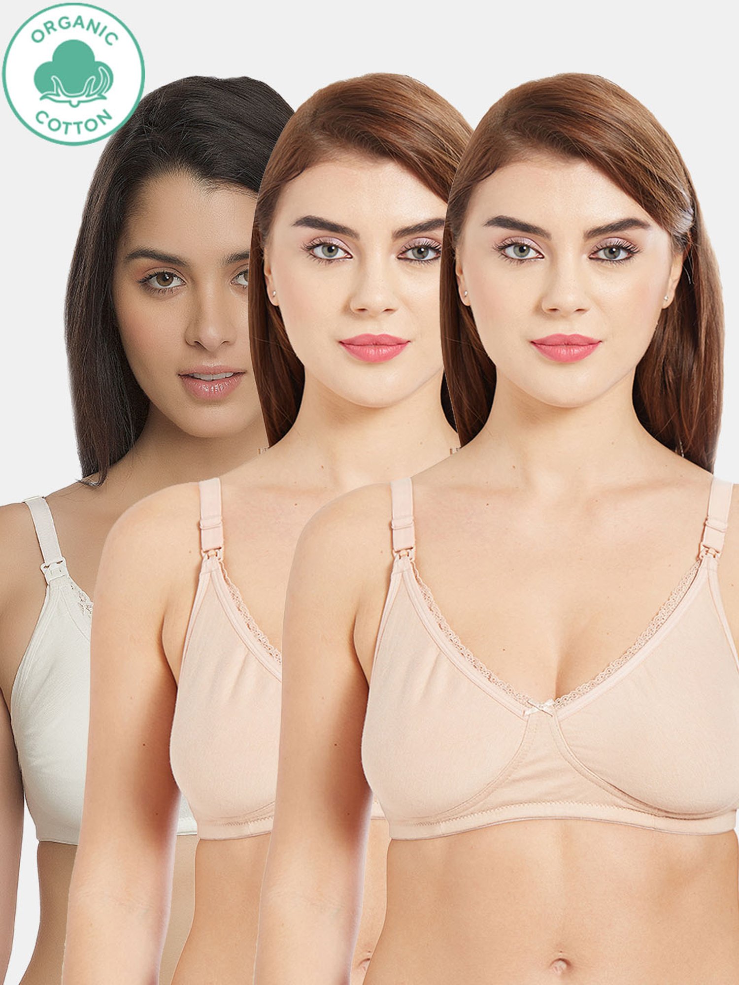 Buy Inner Sense Multicolored Non Padded Nursing Bra (Pack Of 3) for Women  Online @ Tata CLiQ