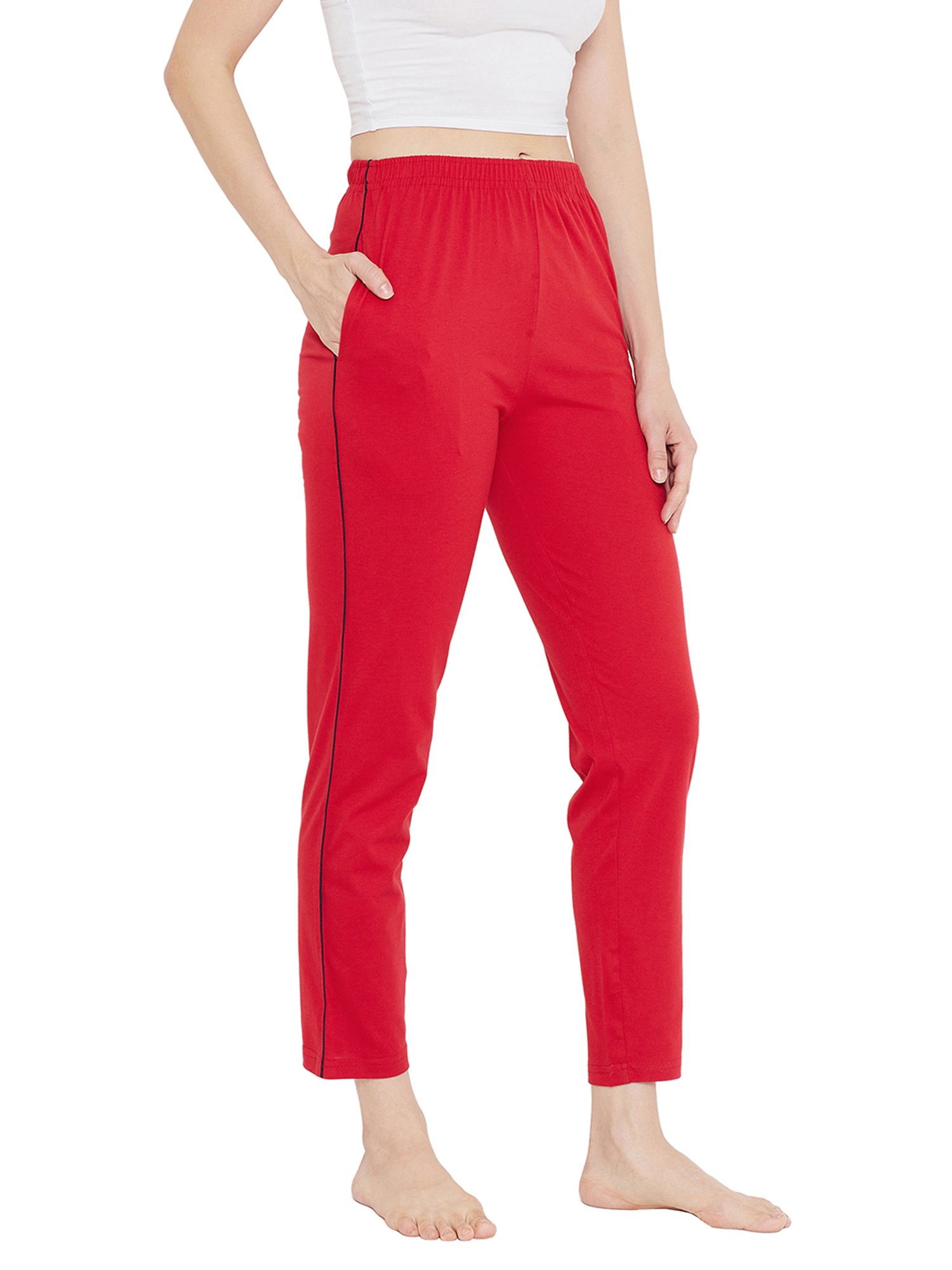 Red Checked Premium Cotton Lounge Pant Pajama Online In India Color Red  SizeShirt M