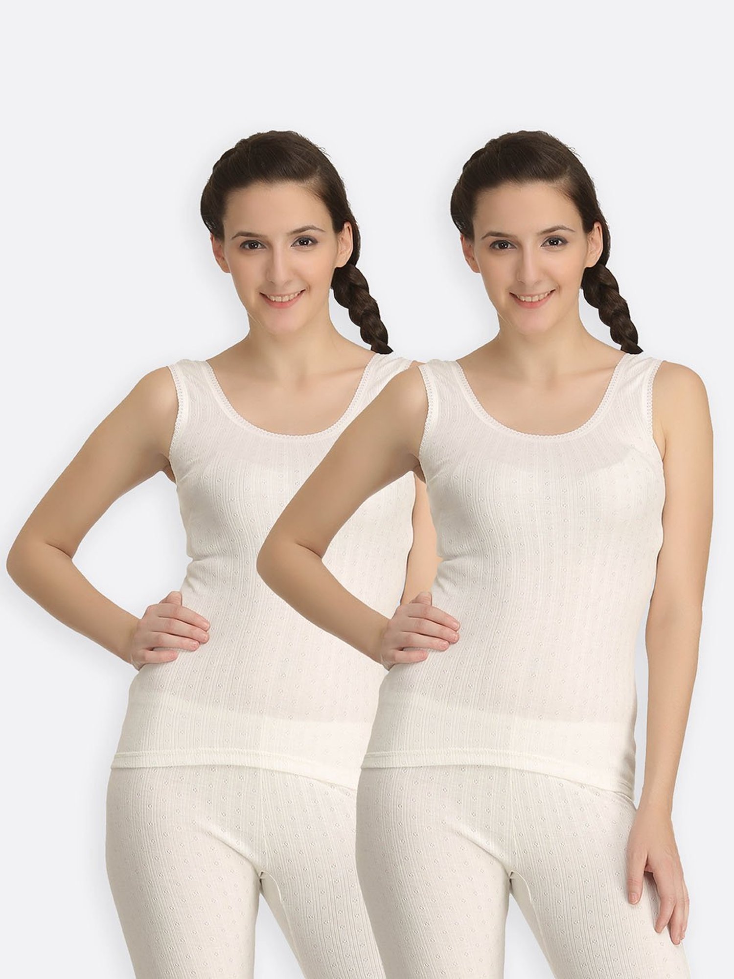 Buy Kanvin Off White Thermal Camisole (Pack Of 2) for Women Online @ Tata  CLiQ