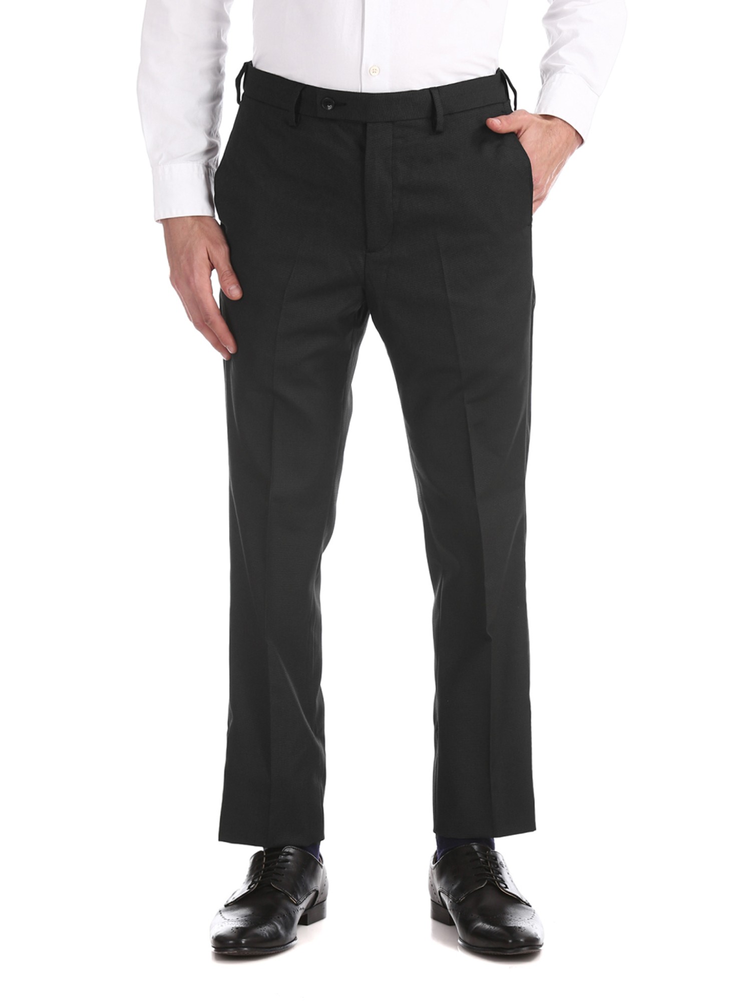 Arrow Western Bottoms : Buy Arrow Black Super Slim Fit Textured Trousers  Online | Nykaa Fashion.