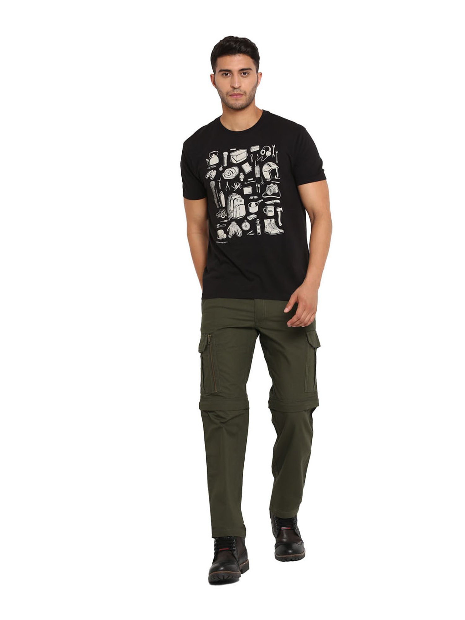 Buy Royal Enfield Coffee Regular Fit Convertible Trousers for Men Online   Tata CLiQ