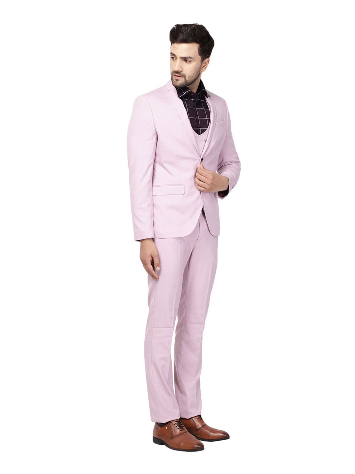 Buy Raymond Dusty Pink Solid Contemporary Fit Single Breasted Formal Blazer  - Blazers for Men 2069316 | Myntra