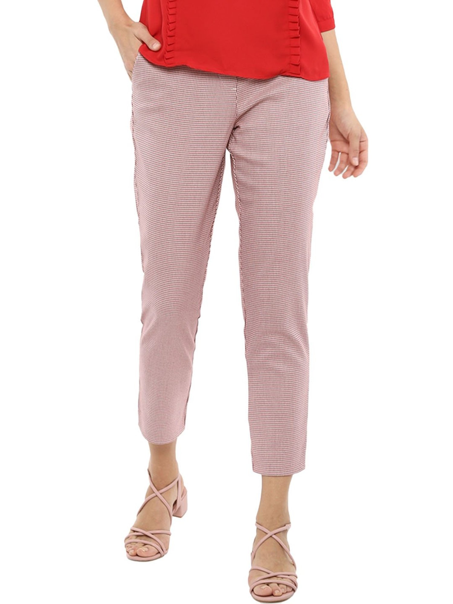 Fabnest Bottoms Pants and Trousers  Buy Fabnest Handloom Cotton Pink And  White Check Pants Online  Nykaa Fashion