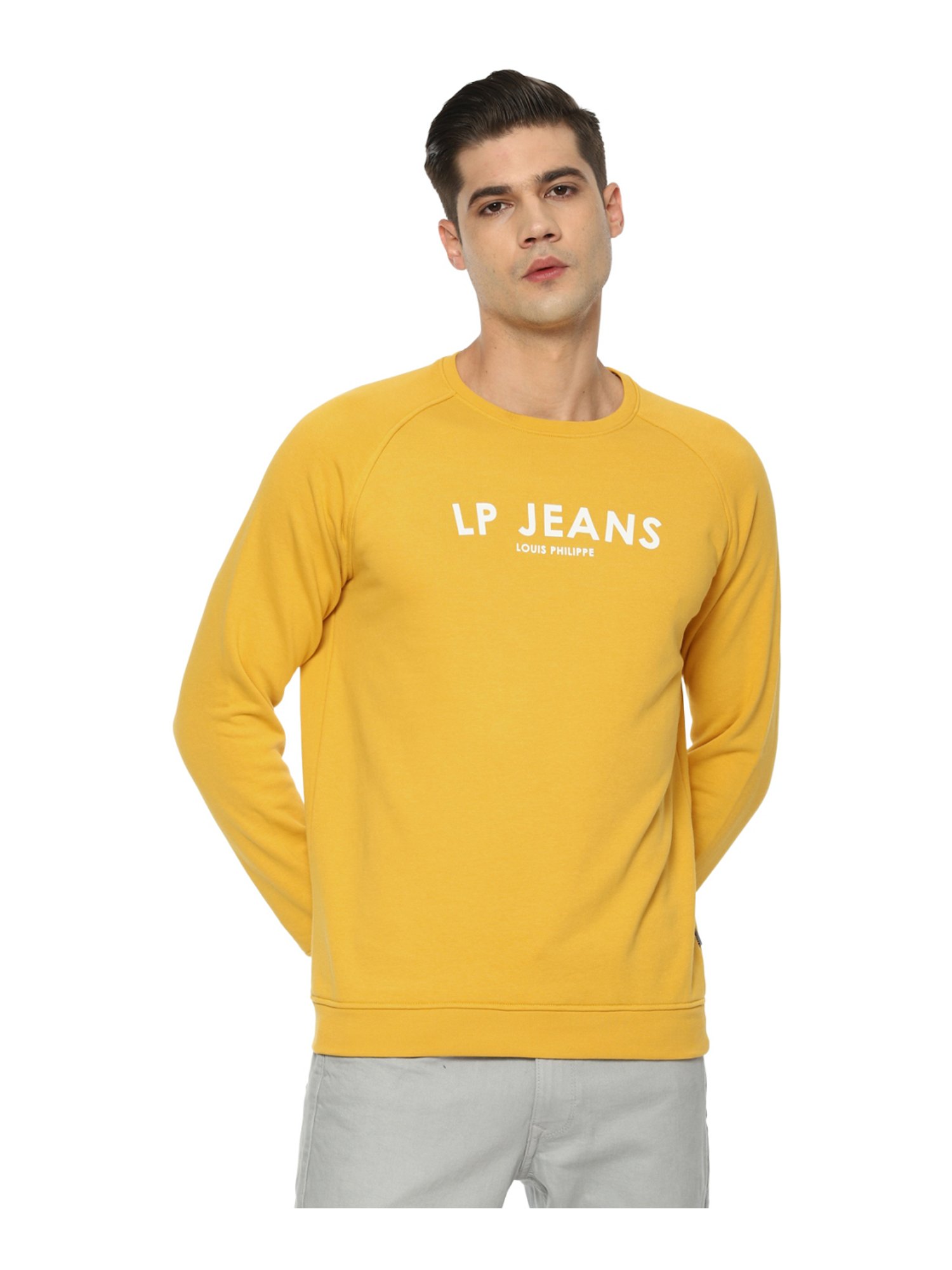 Buy Louis Philippe Sport White Regular Fit Printed SweatShirt for Mens  Online @ Tata CLiQ