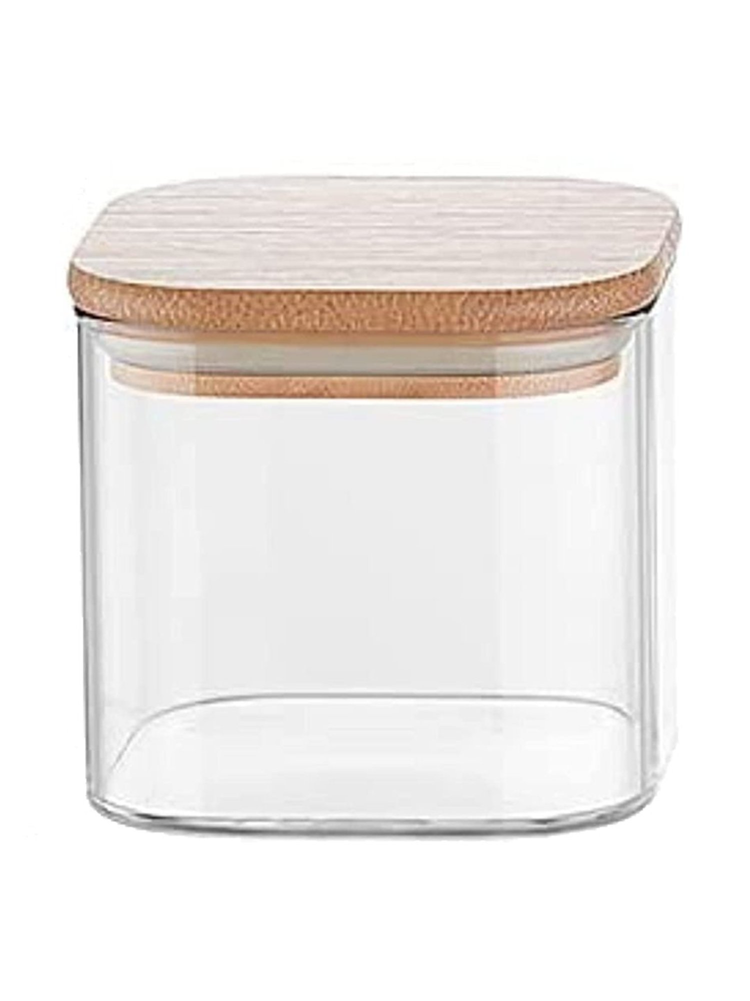 Buy Femora Borosilicate Glass Jar with Bamboo Lid Air-Tight Jar