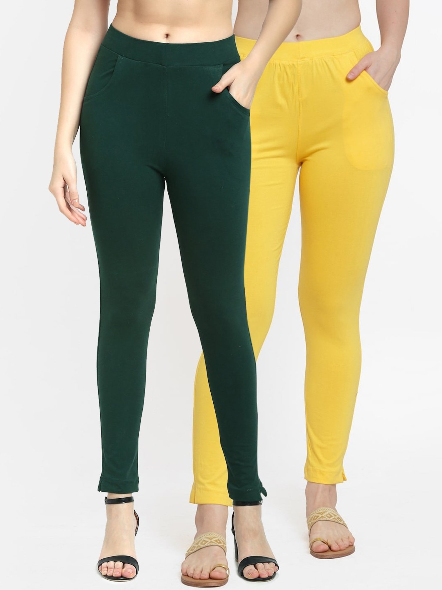 Plain Yellow Ladies Ankle Length Leggings, Size: XXL at Rs 75 in New Delhi