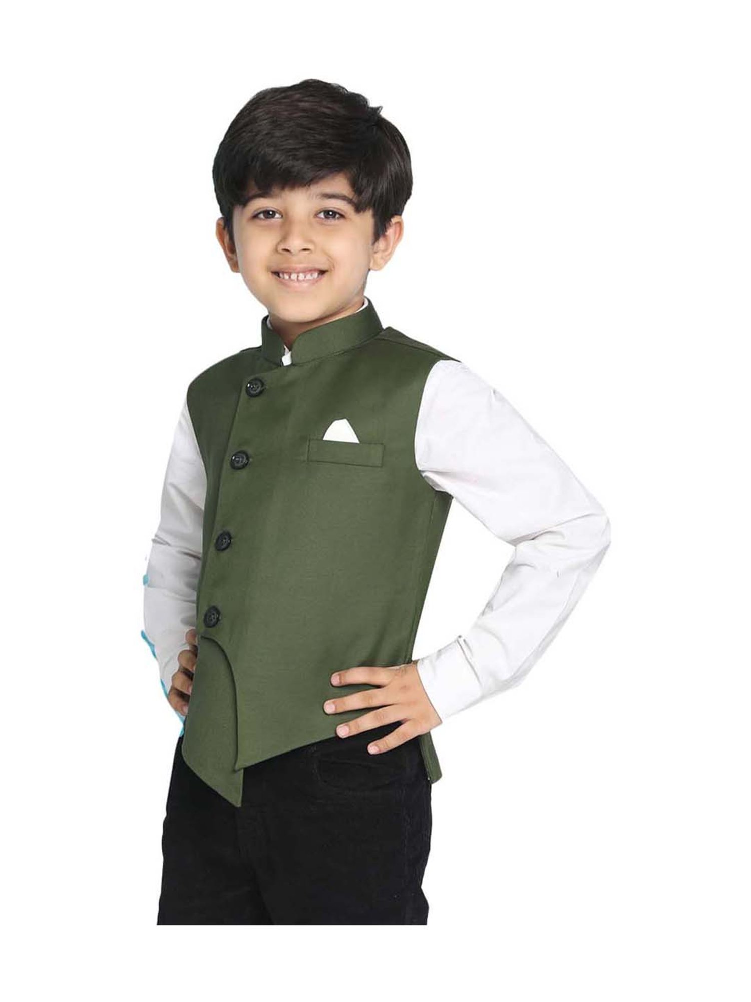 Designer Nehru Jacket | Kids Luxury Fashion | Shop online at Ogaan.Com