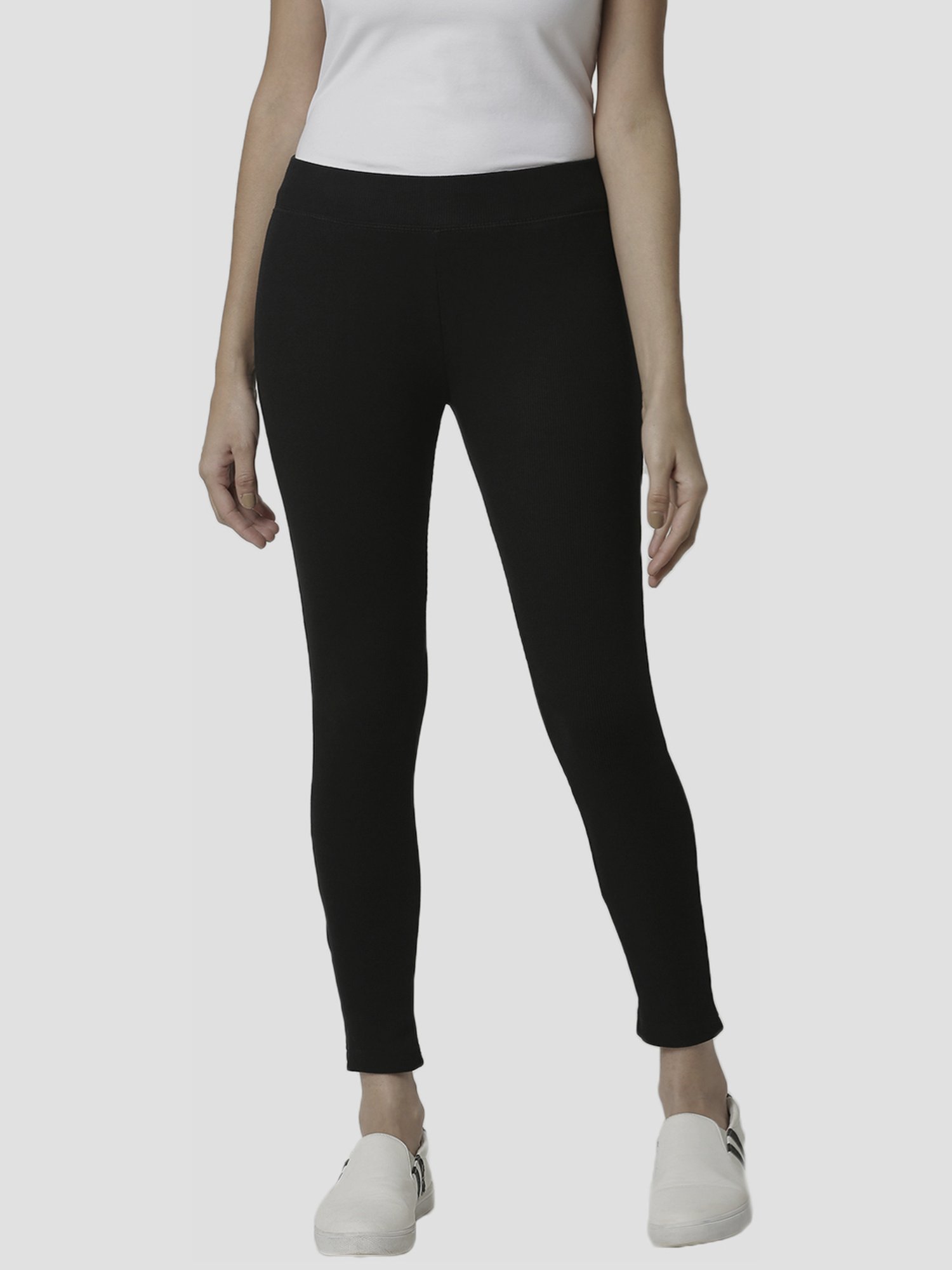 Buy De Moza Black Cotton Regular Fit Leggings for Women Online @ Tata CLiQ