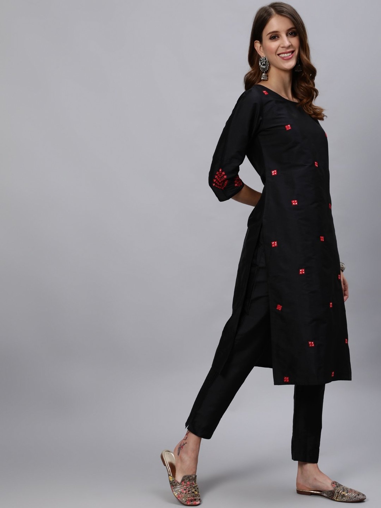 Jaipur Kurti Women Black Trousers