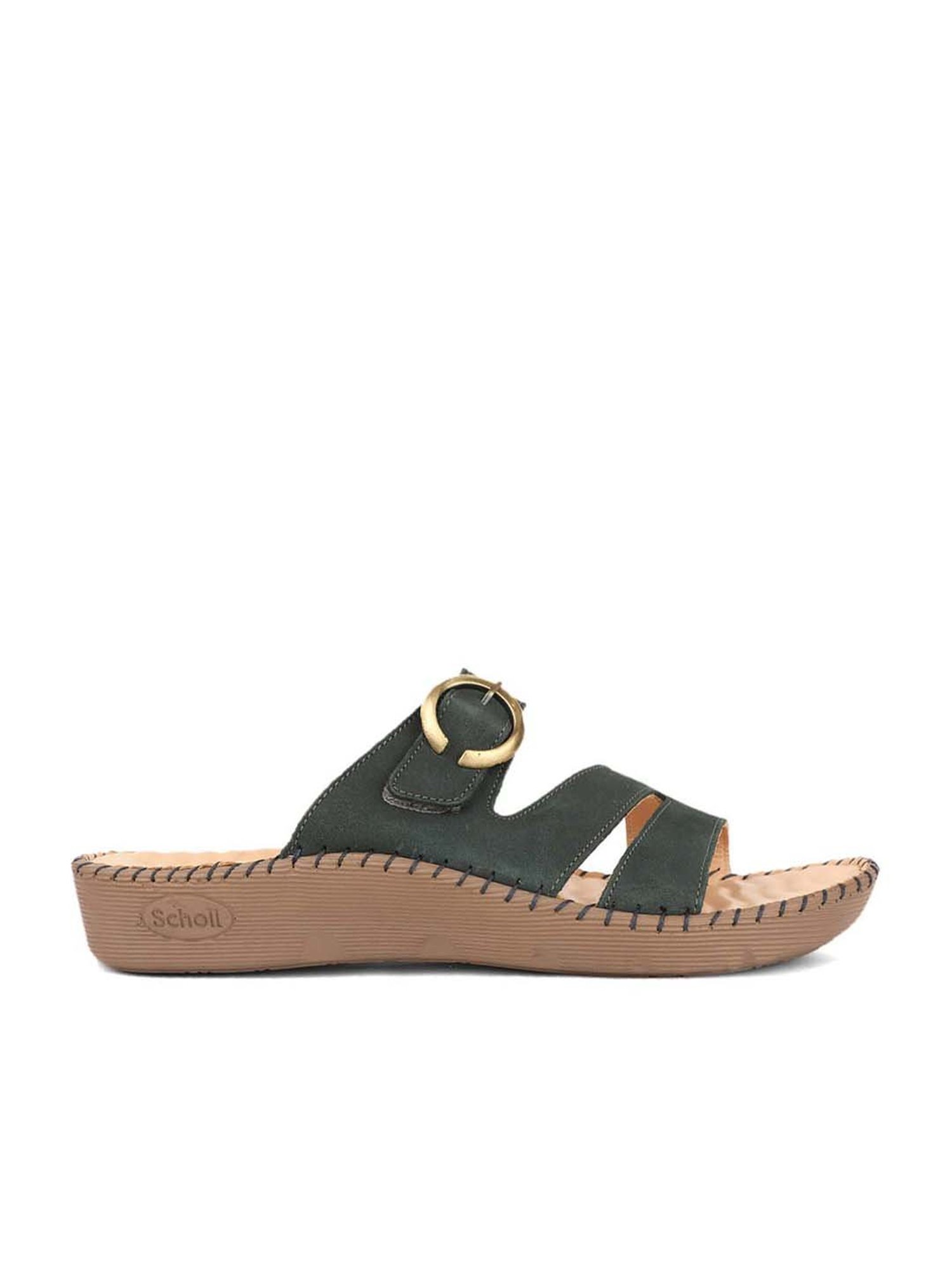 Buy Scholl Solid/plain Grey Sandals online