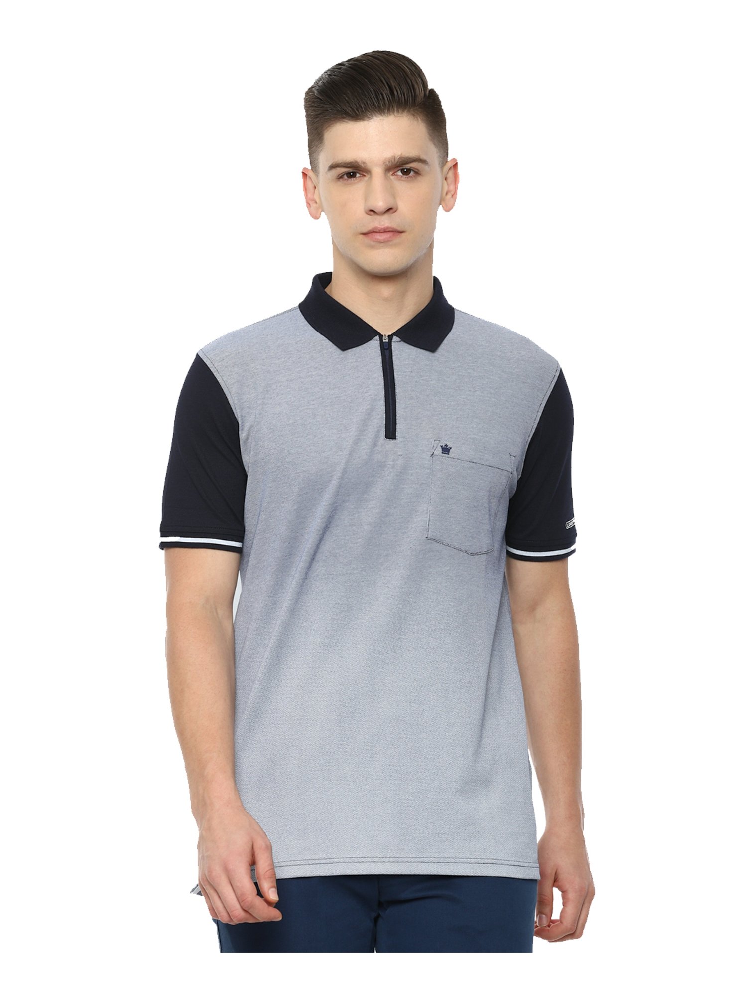 Buy Louis Philippe Sport Blue Cotton Polo T-Shirt for Men Online @ Tata CLiQ