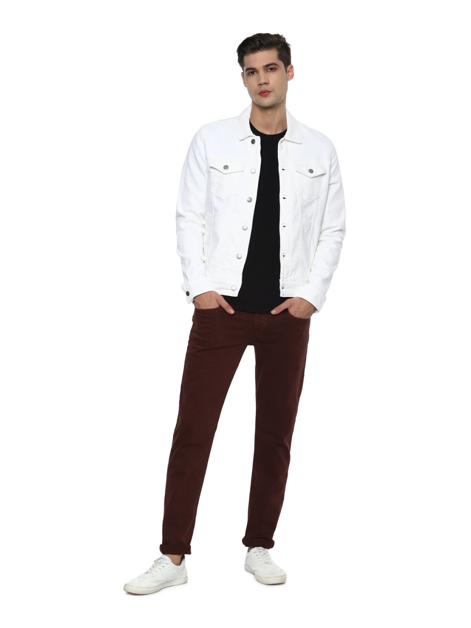 Buy Louis Philippe Jeans Gold Cotton Slim Fit Denim Jackets for Mens Online  @ Tata CLiQ