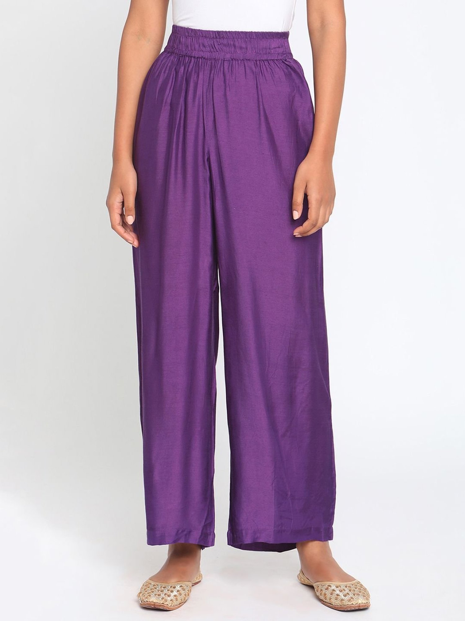 Zeefaa Trousers and Pants  Buy Zeefaa British Wine Purple Trousers Online   Nykaa Fashion