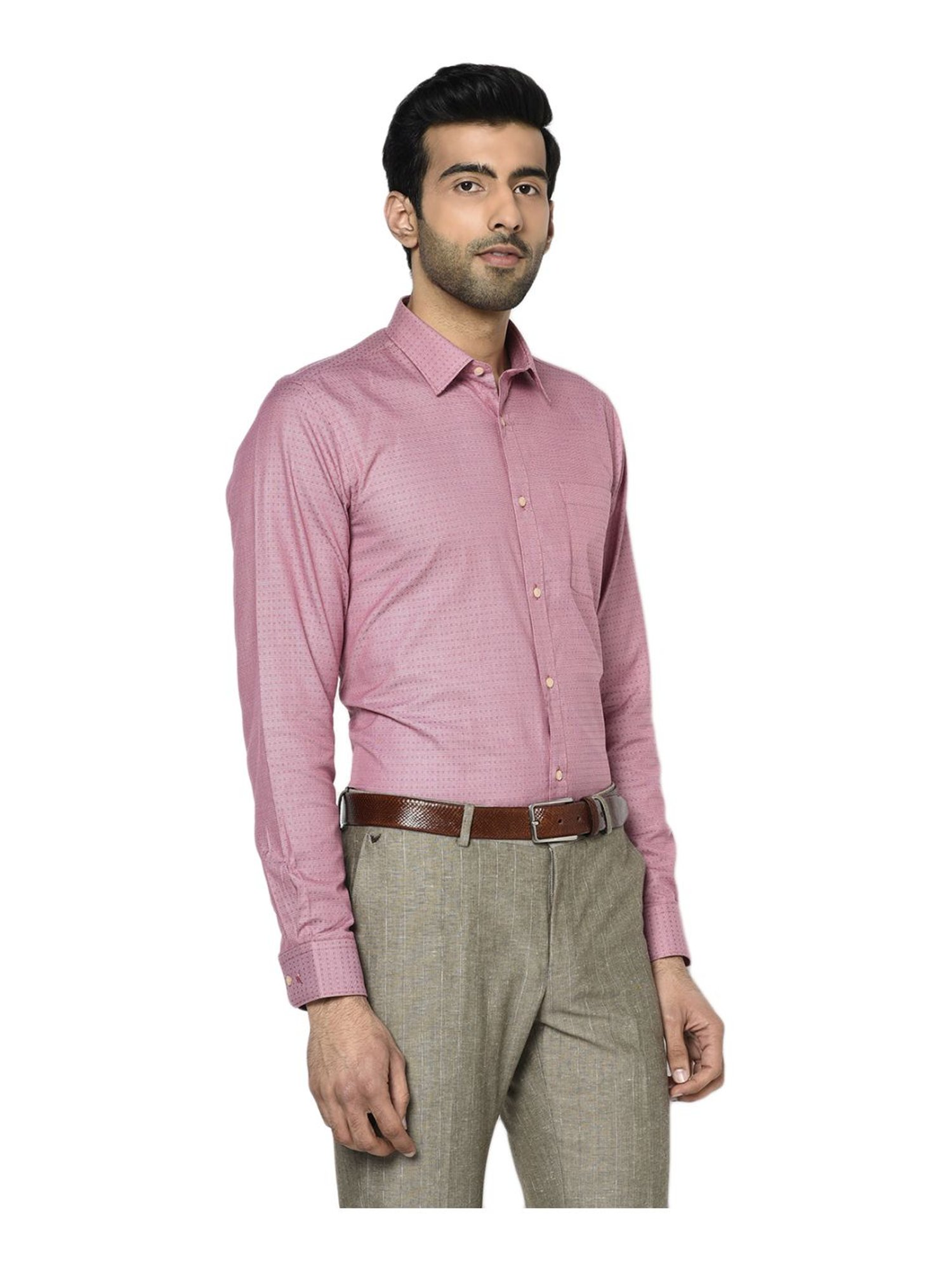 Blackberrys Pink Slim Fit Shirts