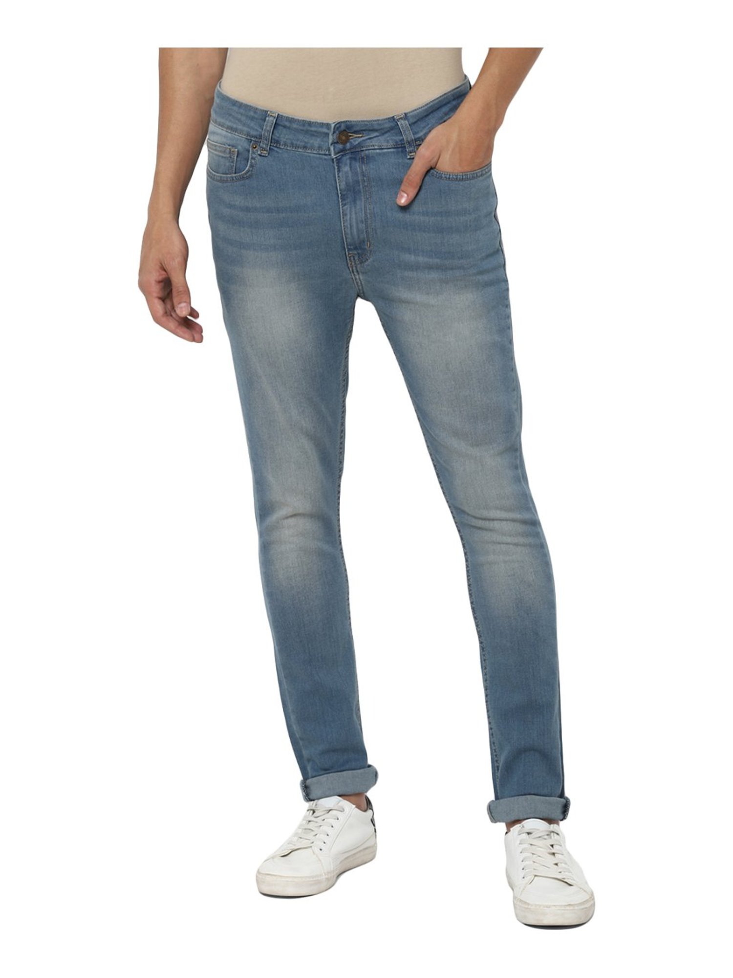 Bare Denim Women Solid Mid Rise Skinny Blue Jeans - Selling Fast at  Pantaloons.com
