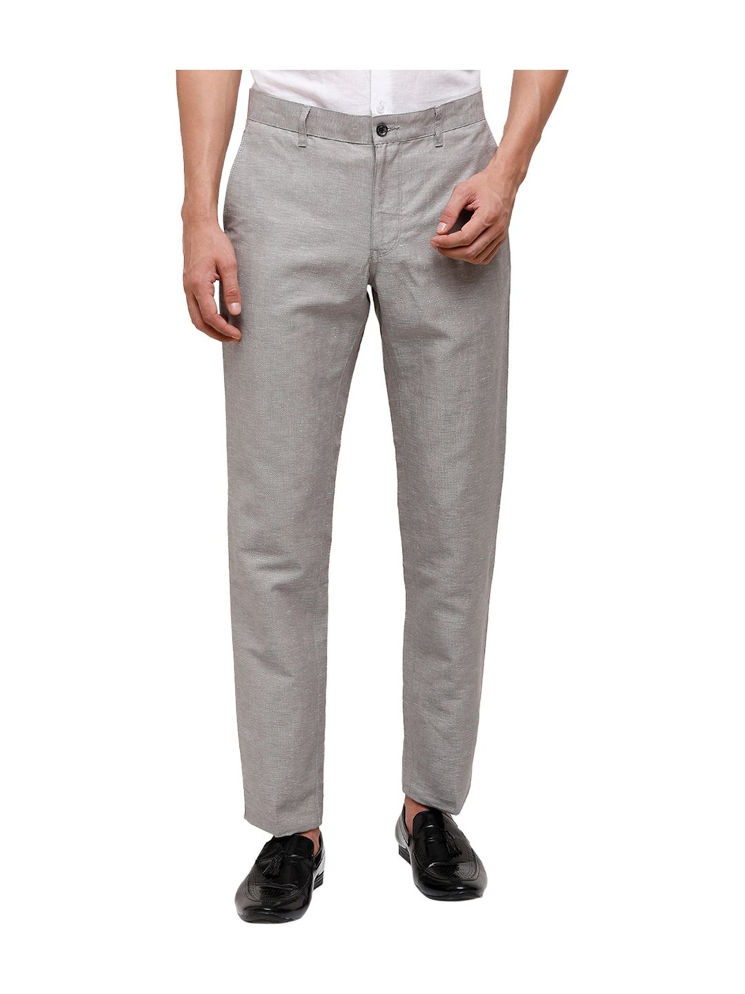 Buy Men Grey Slim Fit Solid Casual Trousers Online  498819  Allen Solly