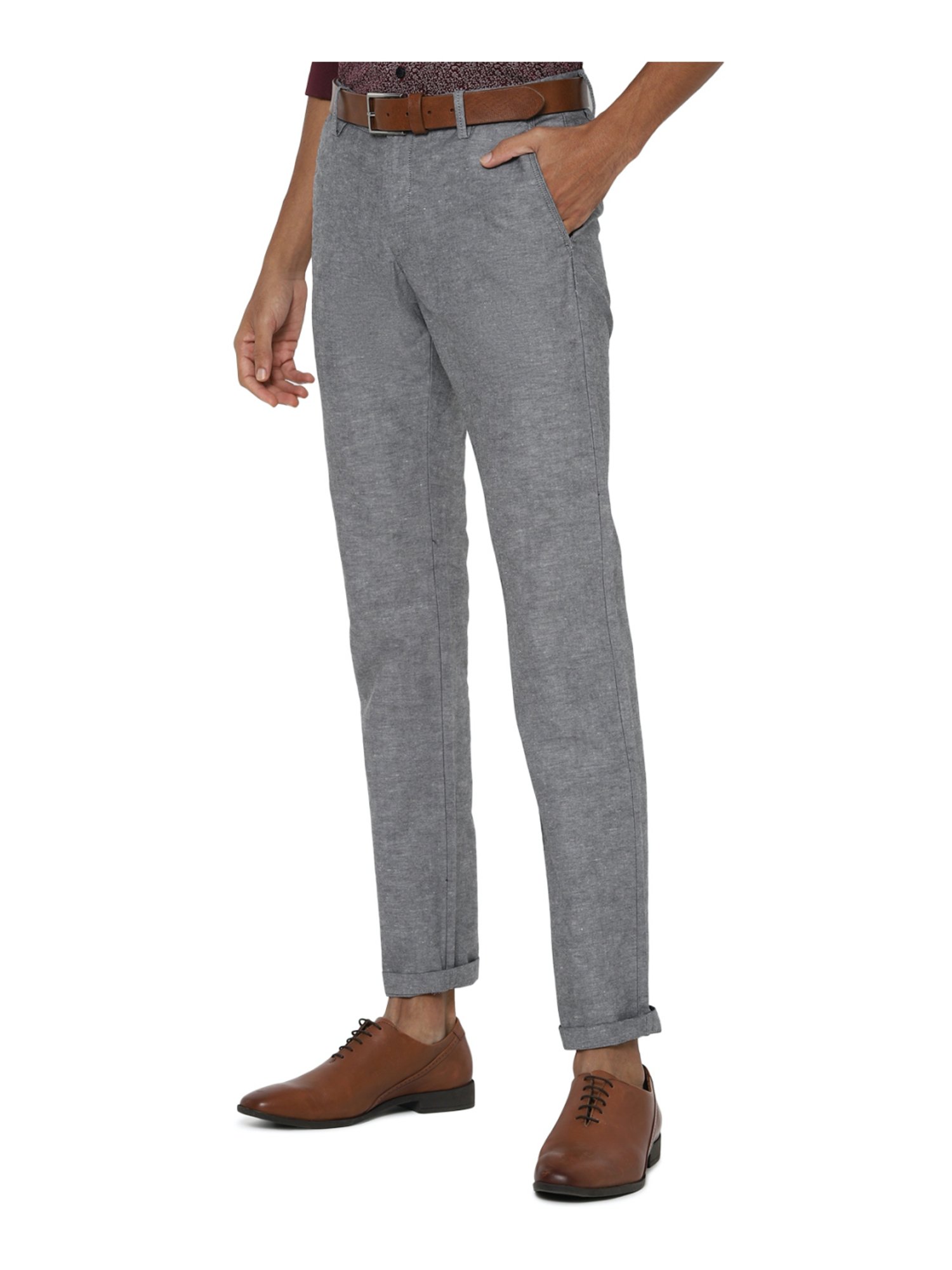 Buy ALLEN SOLLY Mens Regular Fit Printed Trousers  Shoppers Stop