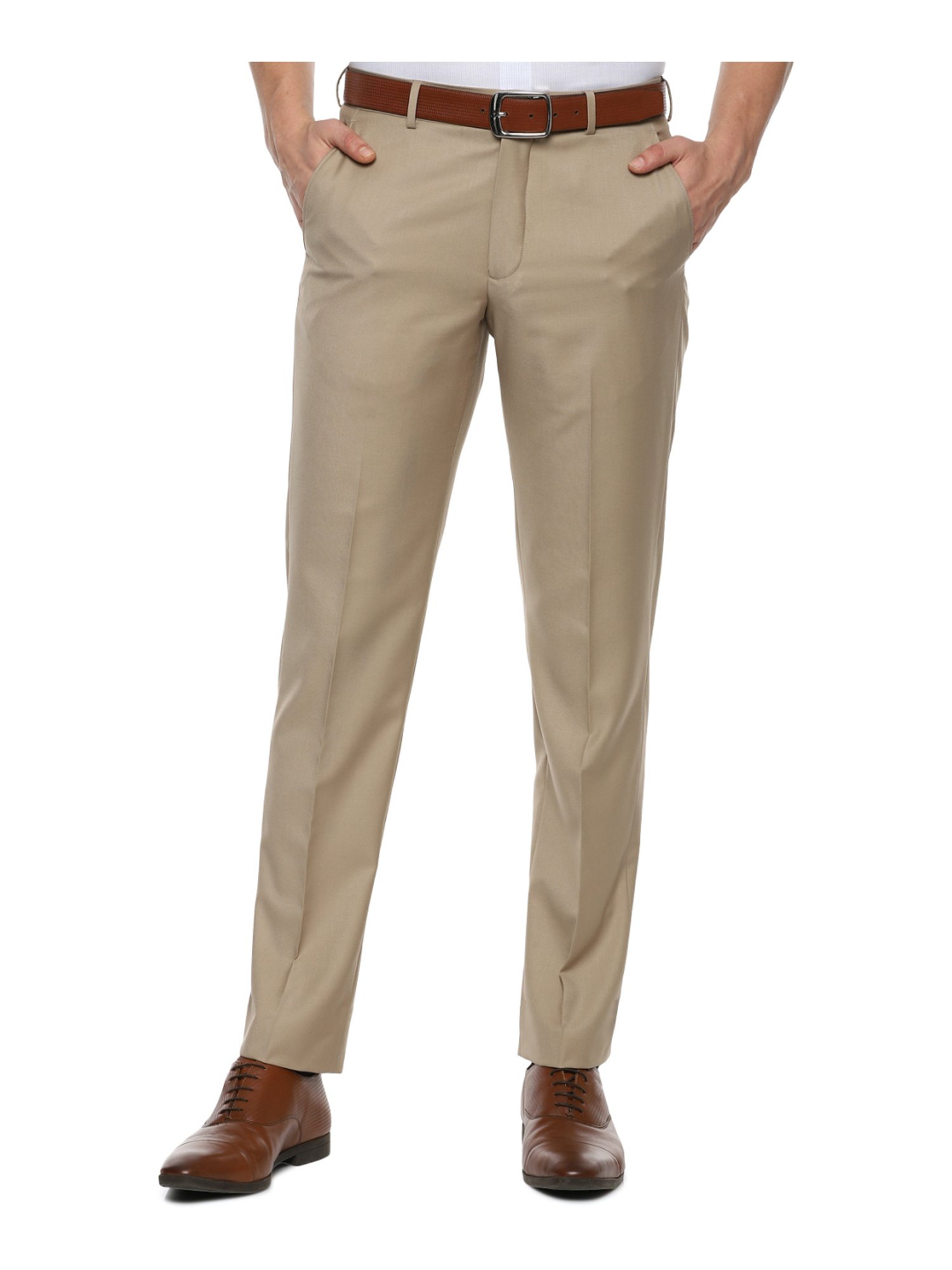 Buy Louis Philippe Beige Regular Fit 