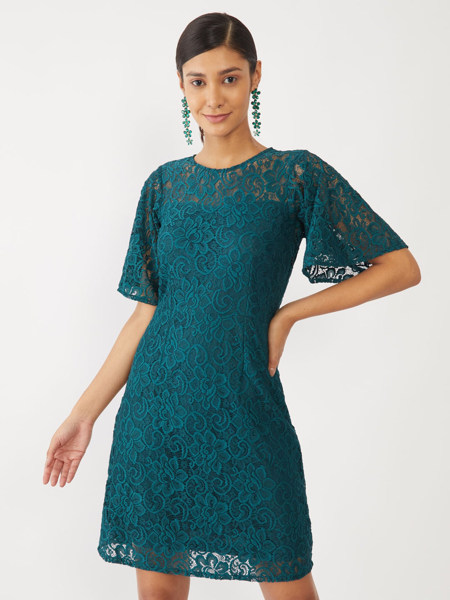 zink london lace dress Buy Black Lace Flared Short Dress