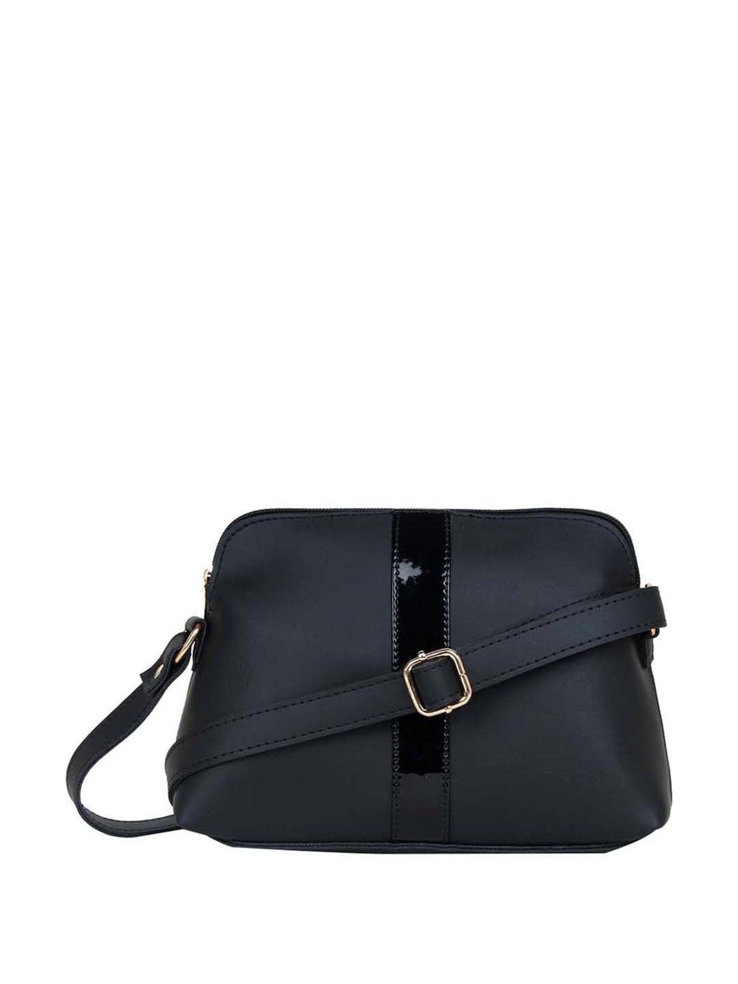 Yelloe Black & Navy Solid Small Sling Handbag-Yelloe-Accessories-TATA CLIQ