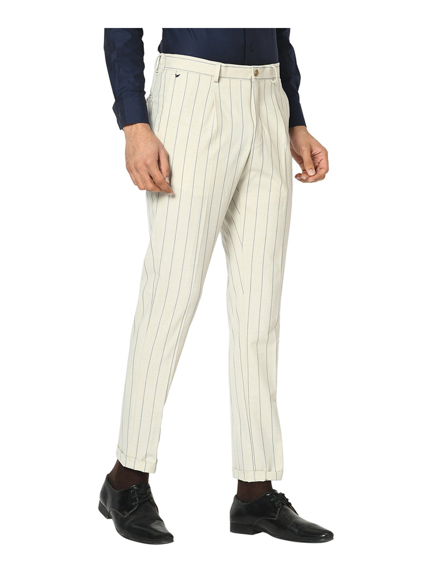 Buy BLACKBERRYS Structured Polyester Viscose Regular Fit Mens Trousers |  Shoppers Stop