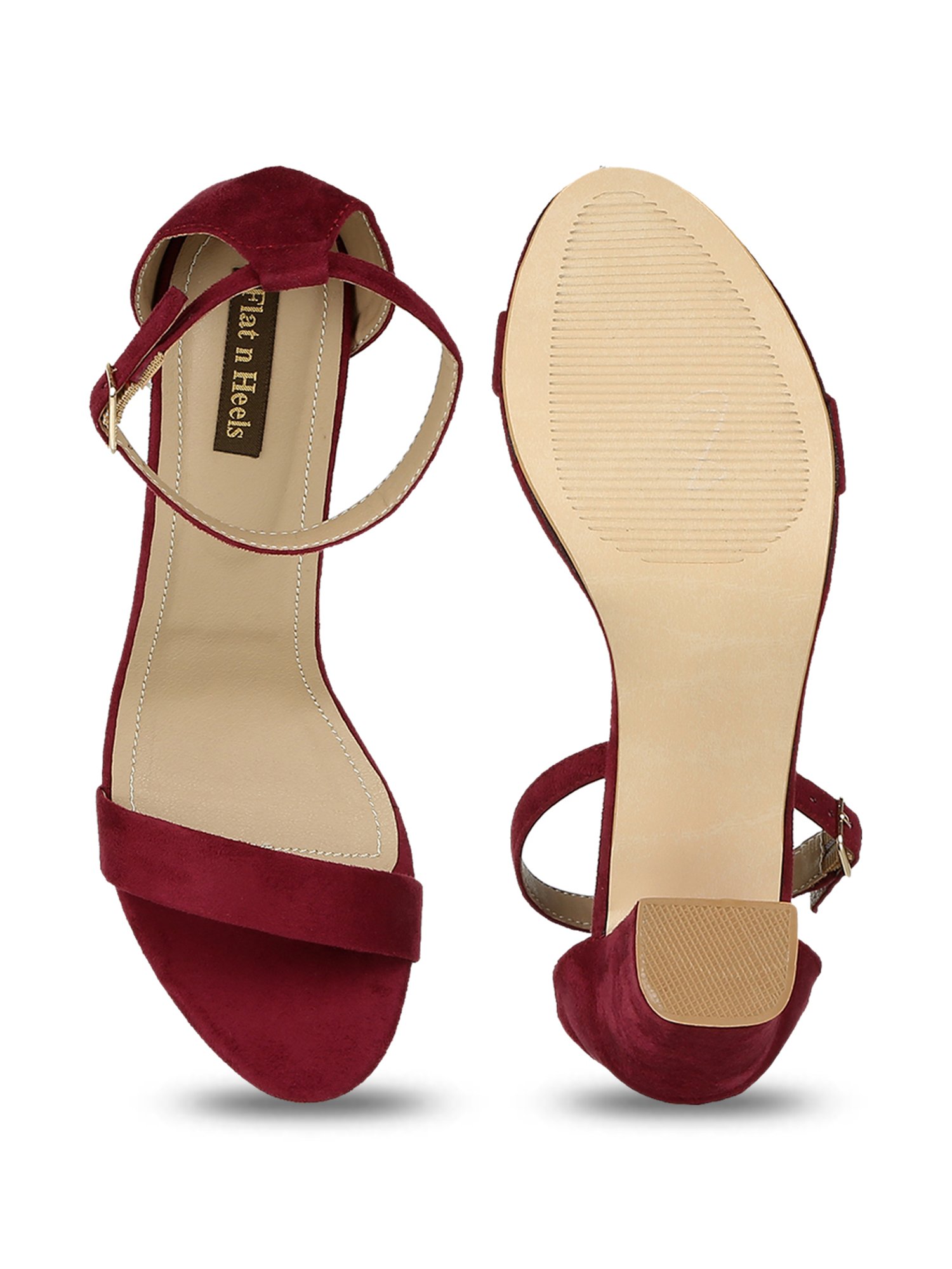 Buy ISHU Women Fashion flat sandals (MAROON, 4) at Amazon.in