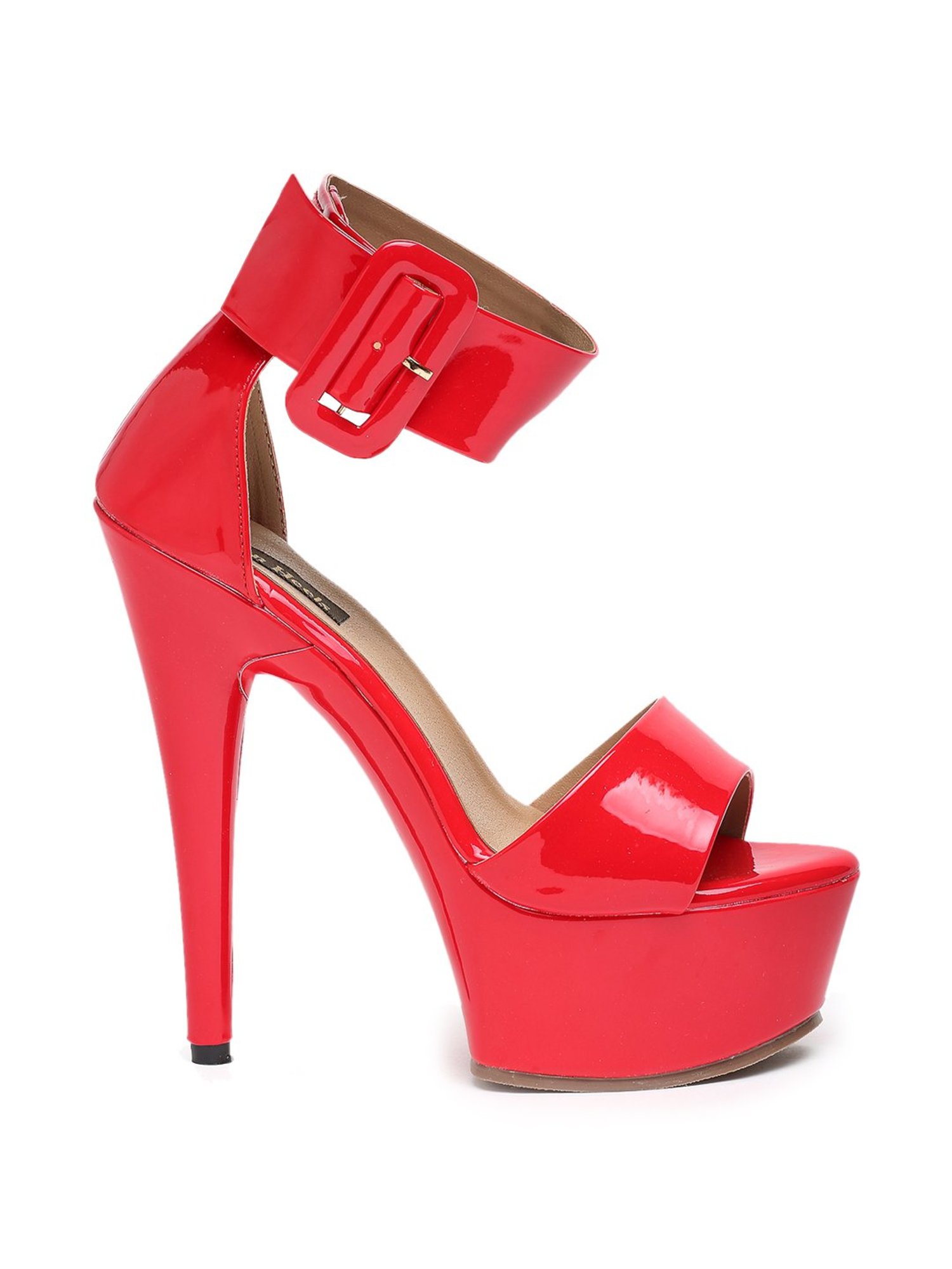 High Heel Lace Up Court Shoe in Red – Chi Chi London