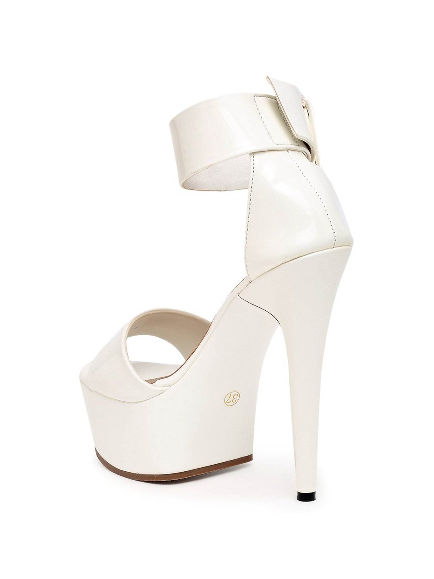 White one best sale strap heels