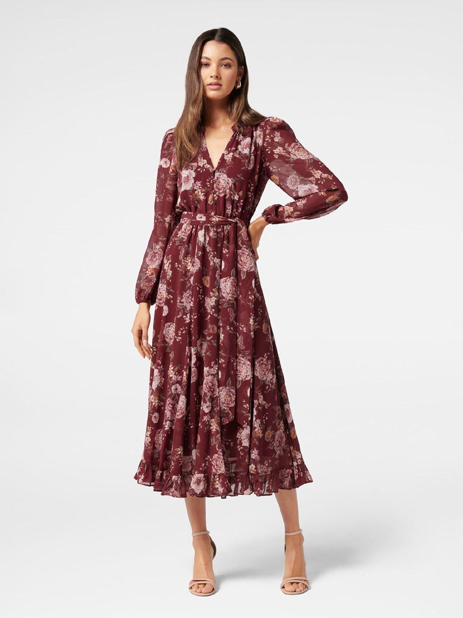 Forever new petite floral printed tea dress in outlet floral print