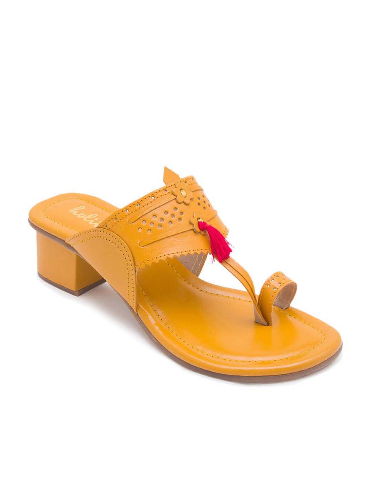 Buy Yellow Flat Sandals for Women by JOYTOUCH Online | Ajio.com