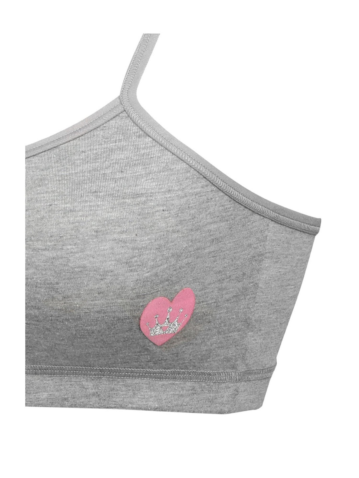 Buy Punkster Kids Solid Grey Bra (Pack Of 2) for Girls Clothing Online @  Tata CLiQ