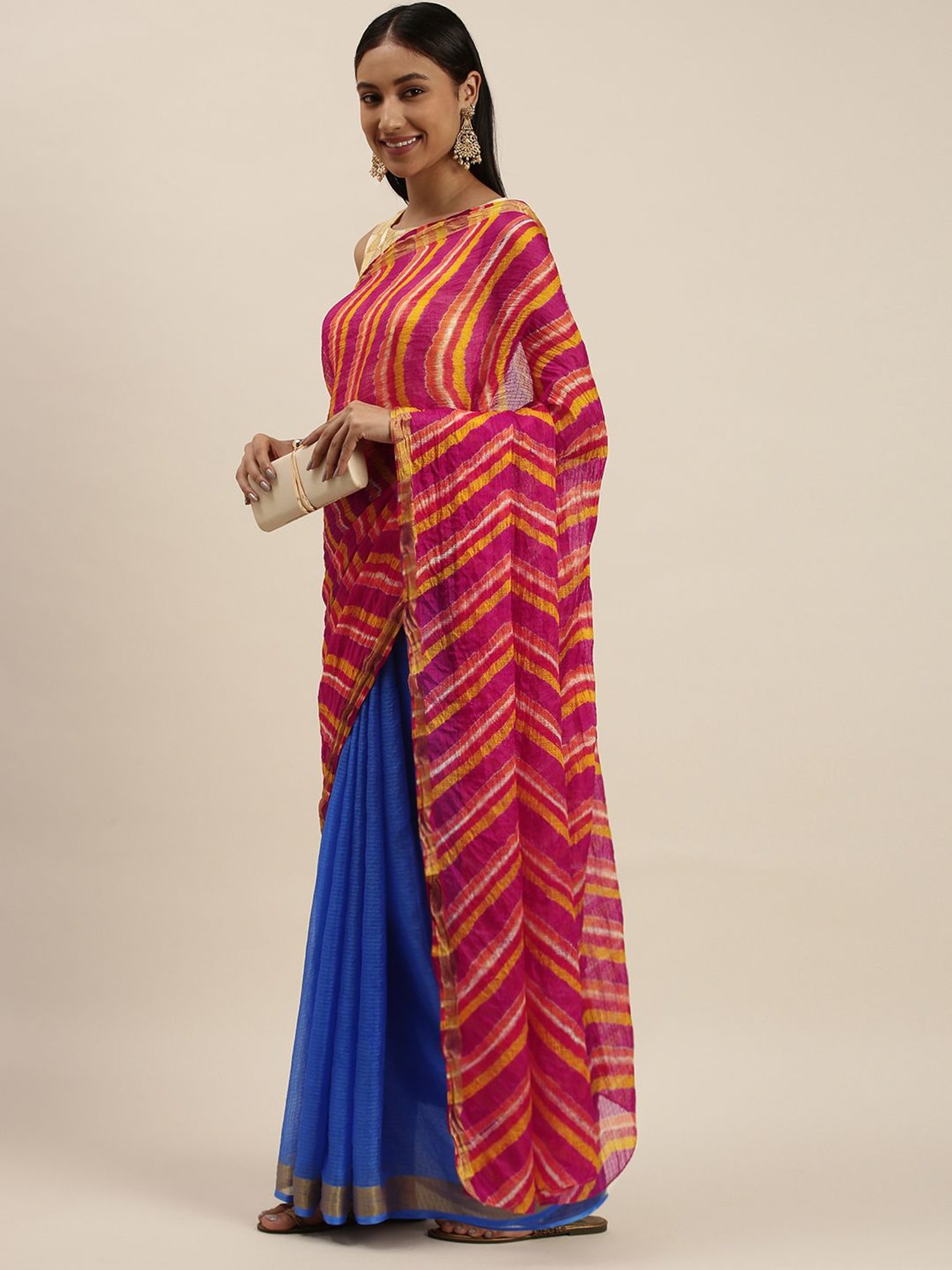 Shades Of Pink Leheriya Printed Cotton Saree : Top Pick – Ethnos