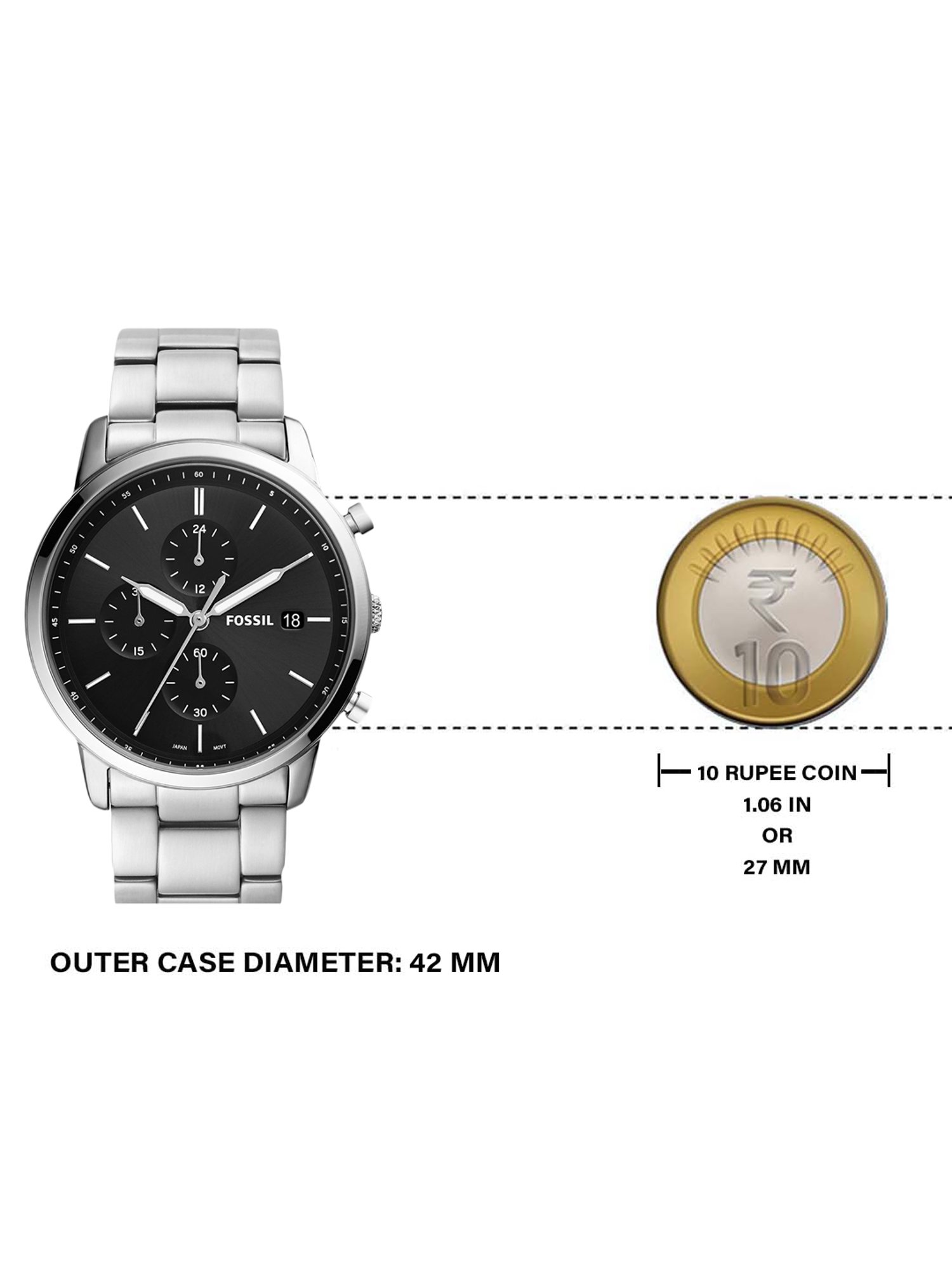 Fossil FS5847 Minimalist Analog Watch 