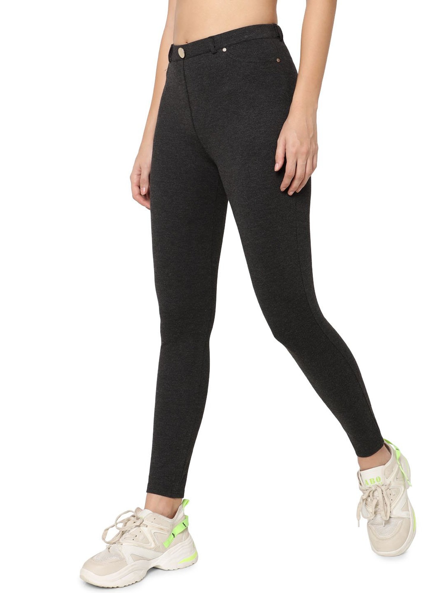 Buy Only Dark Grey Textured Leggings for Women Online @ Tata CLiQ