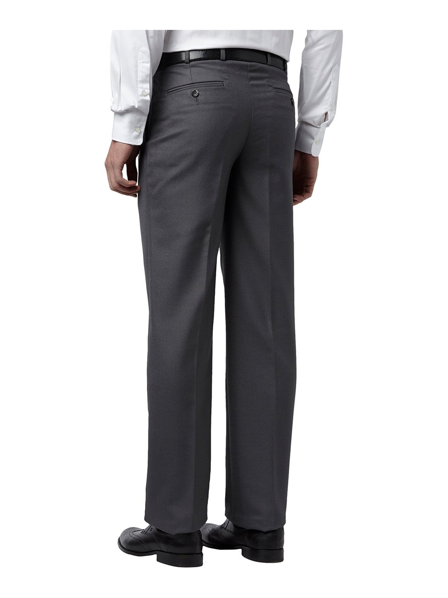 Buy Park Avenue Men Grey Solid Smart Fit Trousers - Trousers for Men  17201742 | Myntra