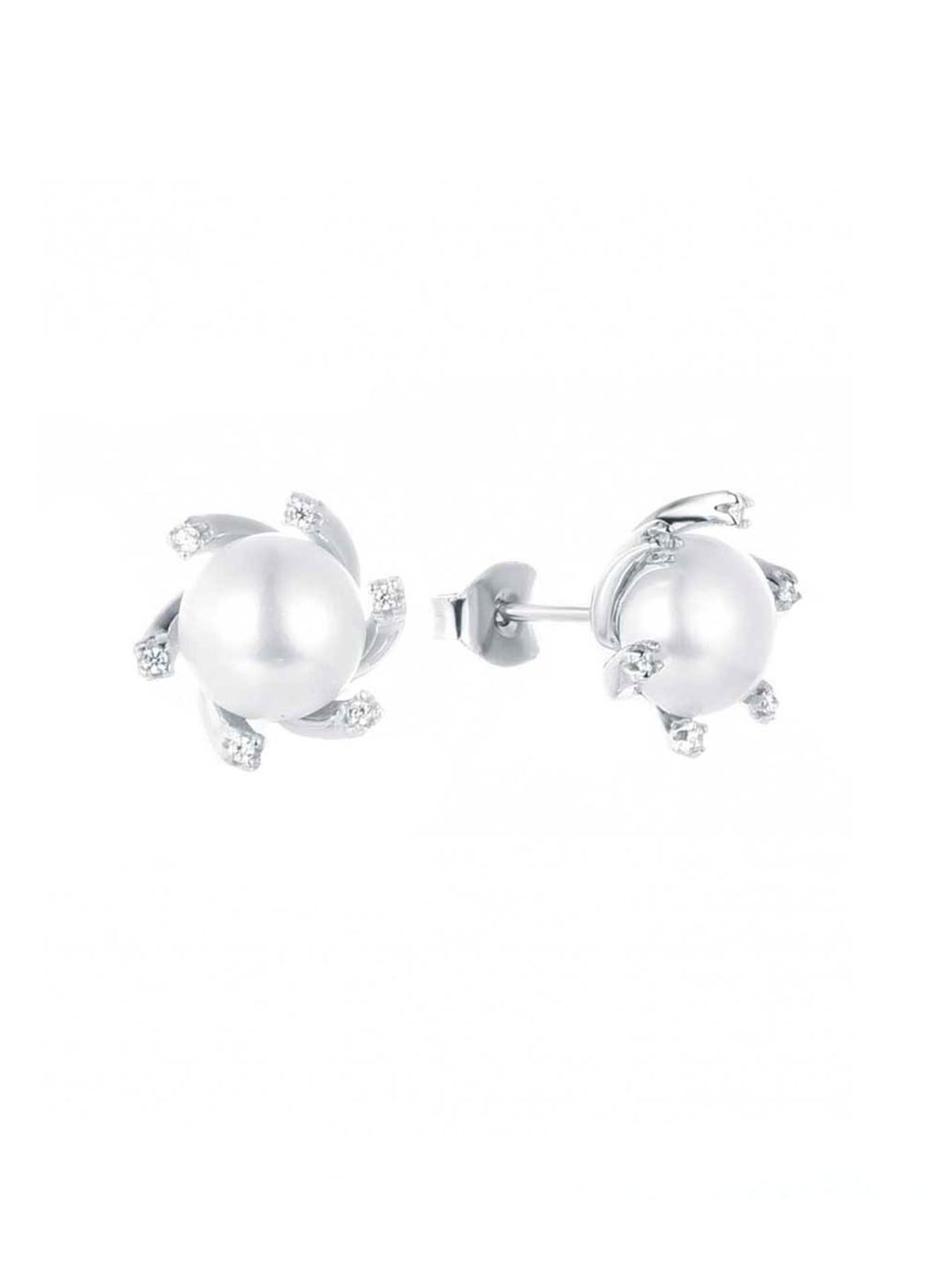 Buy Clara 92.5 Sterling Silver Real White Pearl Stud Earrings Online At  Best Price @ Tata CLiQ