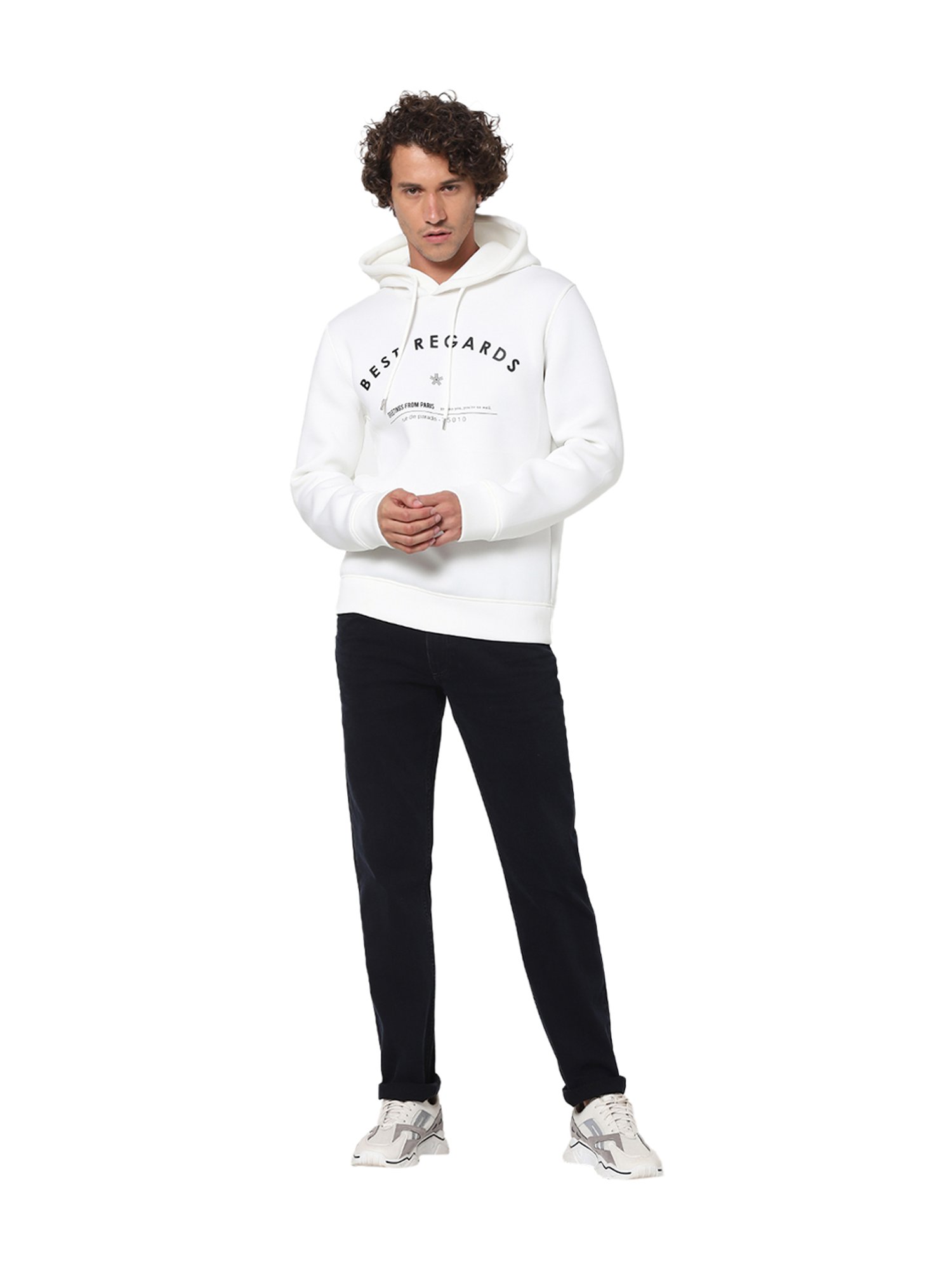 Buy celio* White Full Sleeves Regular Fit Hoodie for Men Online @ Tata CLiQ