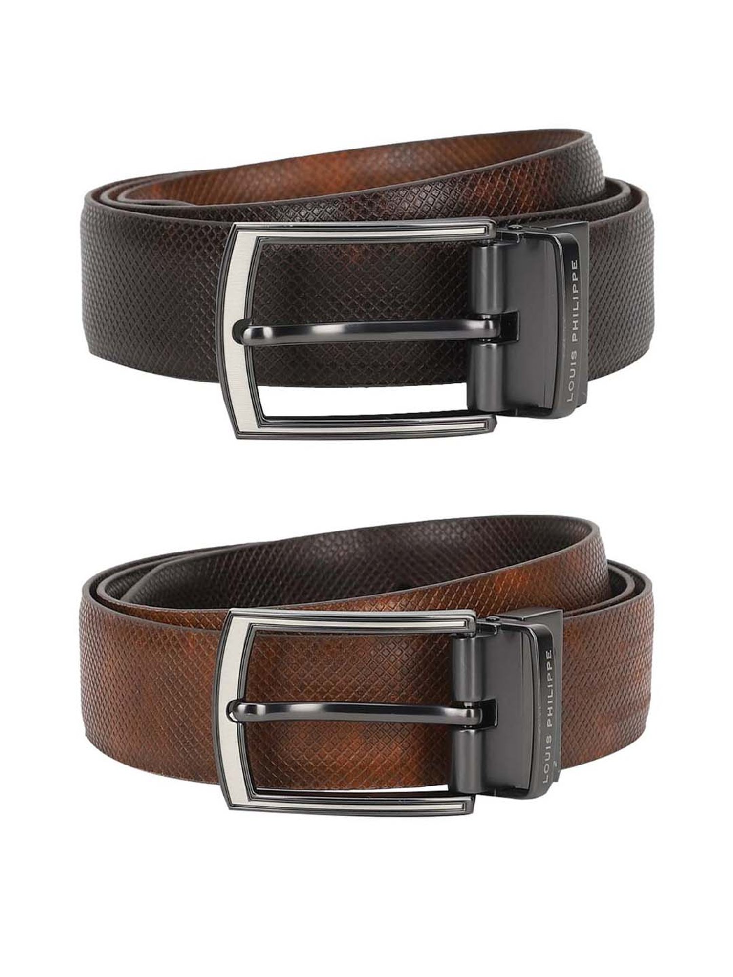 Buy LOUIS PHILIPPE Tan Mens Leather Buckle Closure Formal Belt