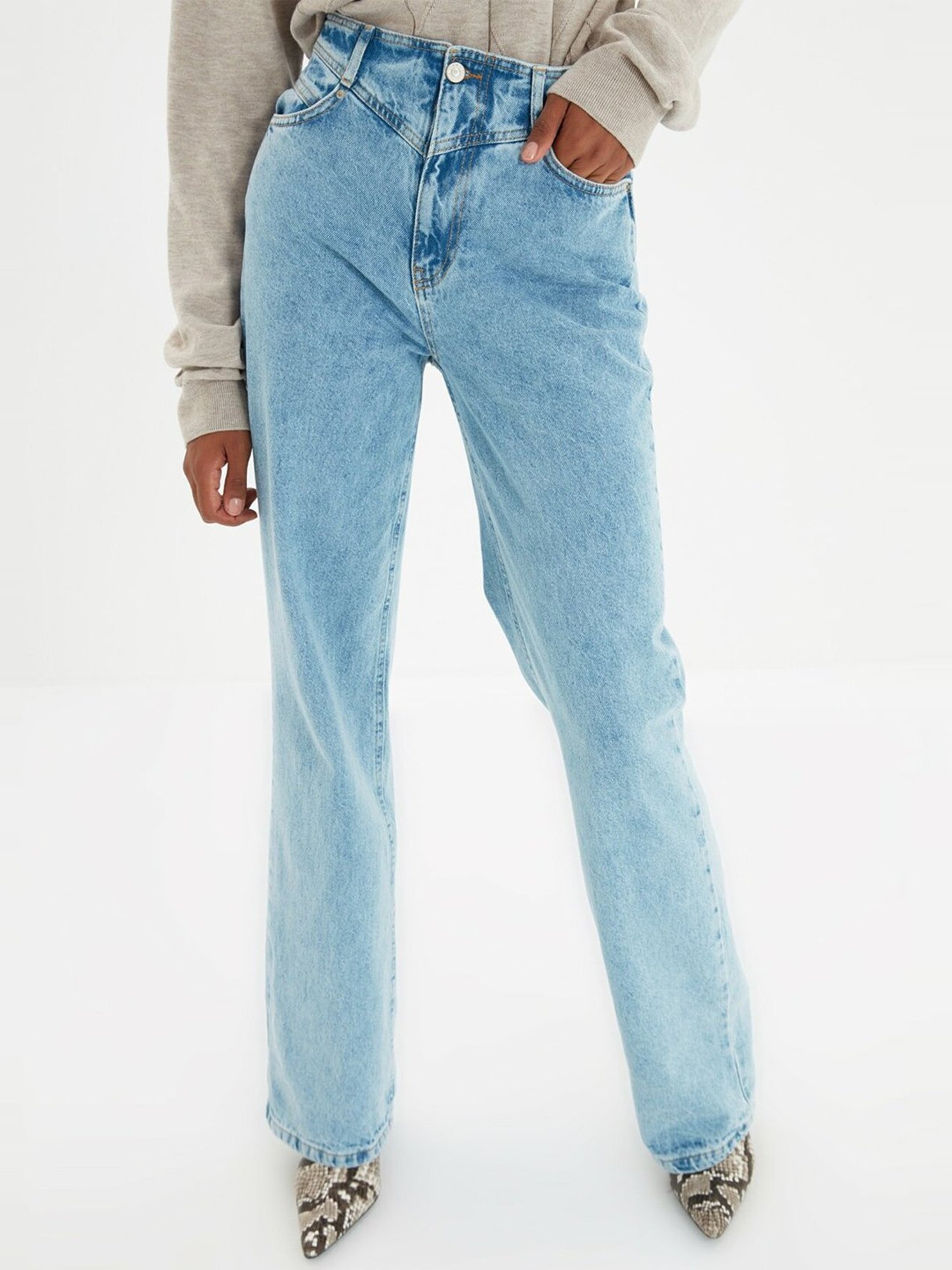 Buy Trendyol Blue Cotton Jeans for Women Online @ Tata CLiQ