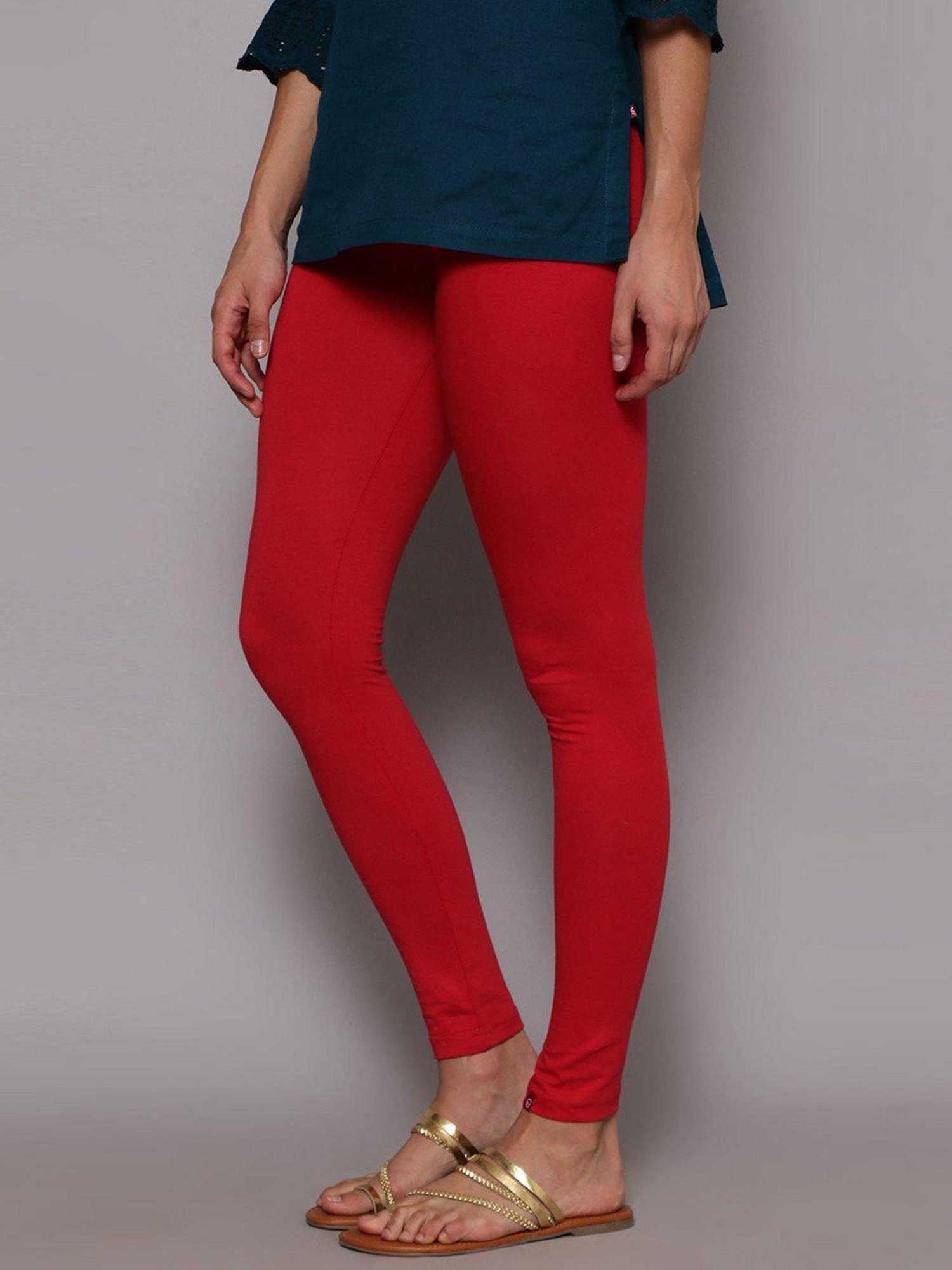 Buy Biba Red Cotton Leggings for Women Online @ Tata CLiQ