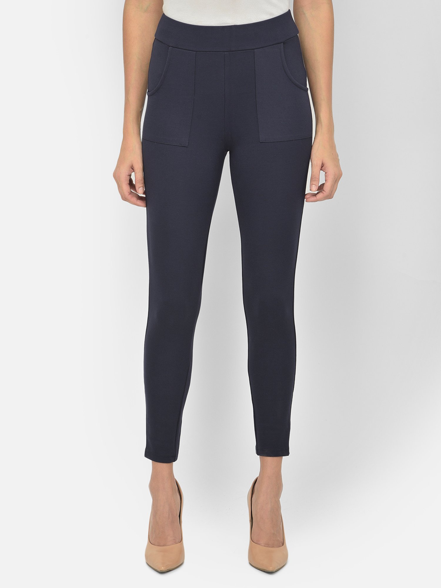 Buy Latin Quarters Blue Nylon Leggings for Women's Online @ Tata CLiQ