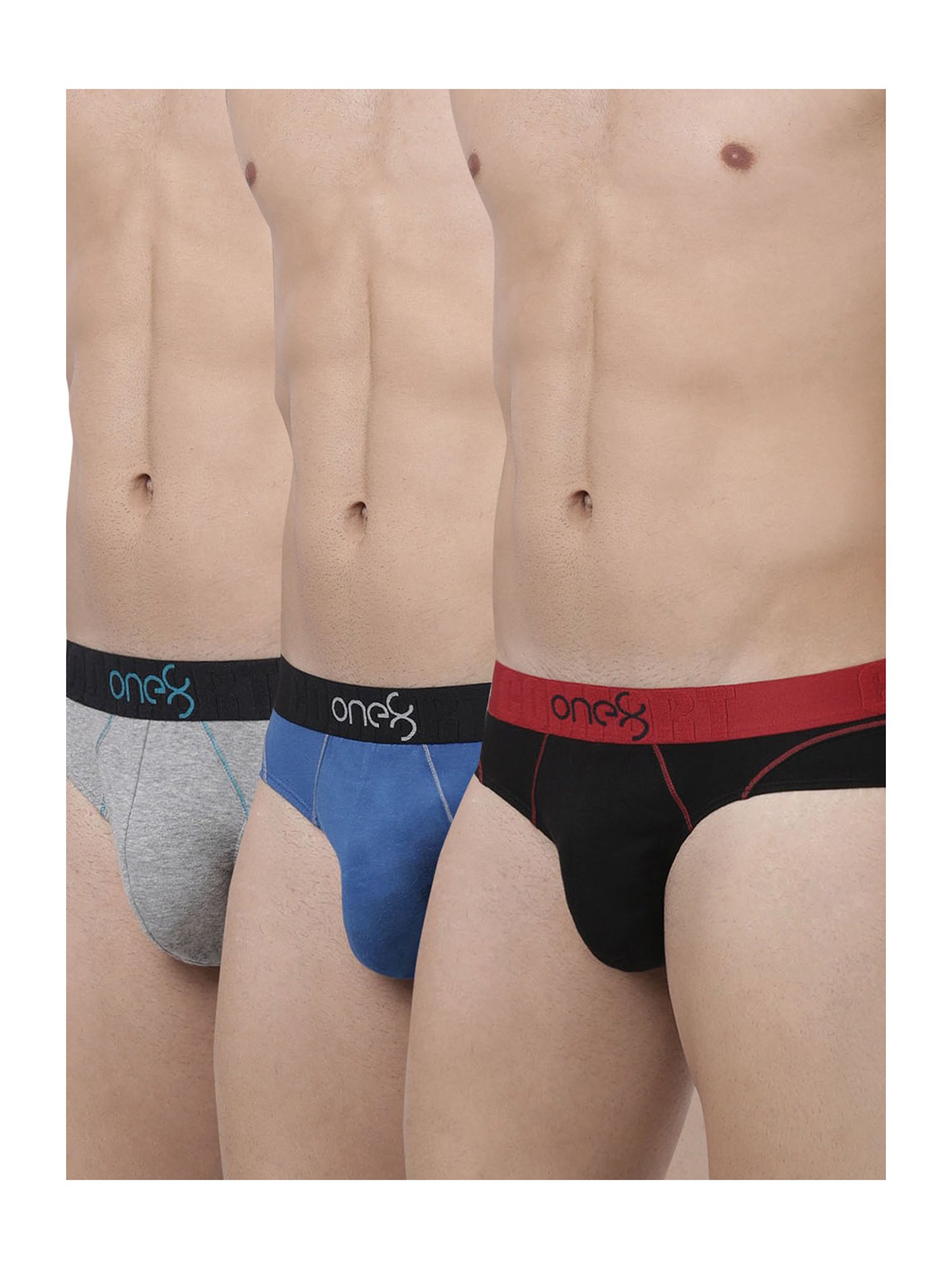 Buy One8 by Virat Kohli Multicolor Cotton Briefs (Pack of 3) for