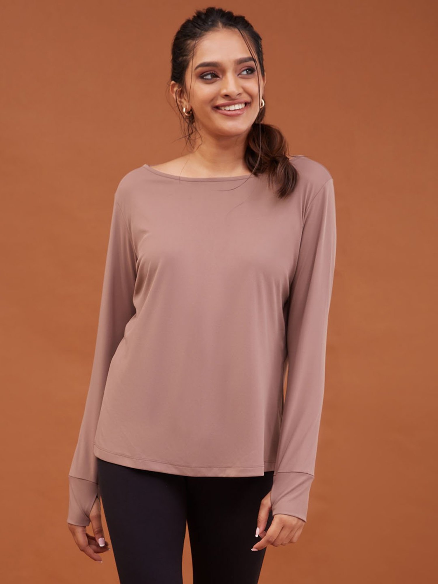 Buy Nykd Full Sleeve Top With Thumb Hole Key Hole At Back for Online @ Tata CLiQ