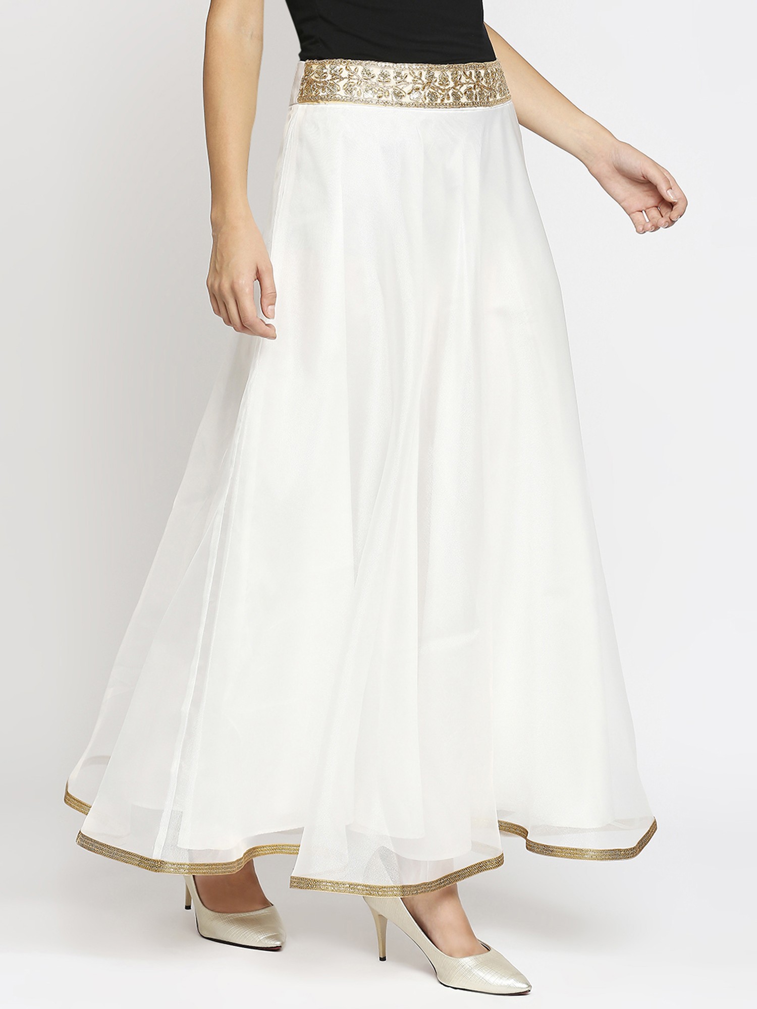 Wrapped Satin Maxi Skirt White | NA-KD